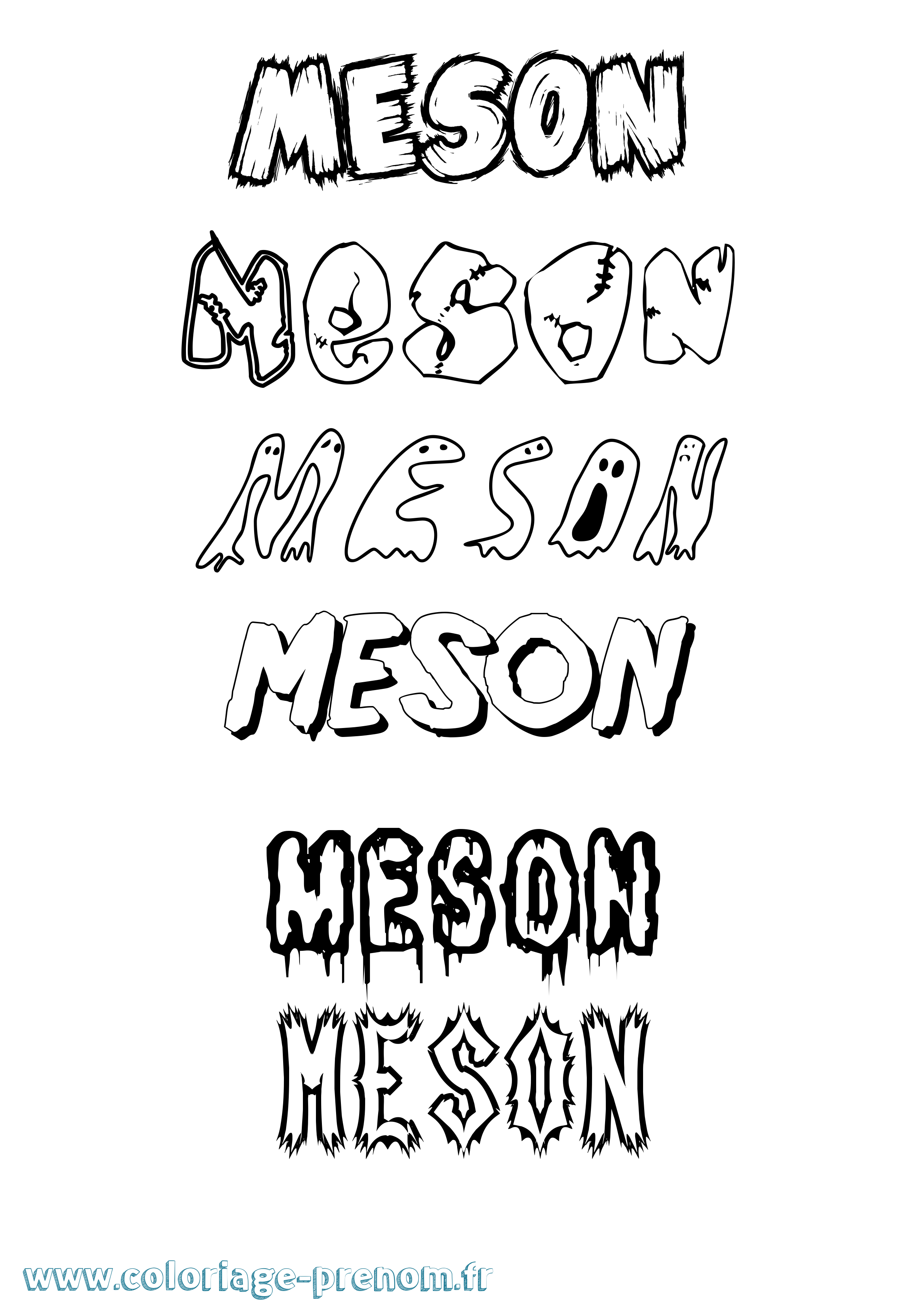 Coloriage Meson Frisson Coloriage prénom Meson Frisson