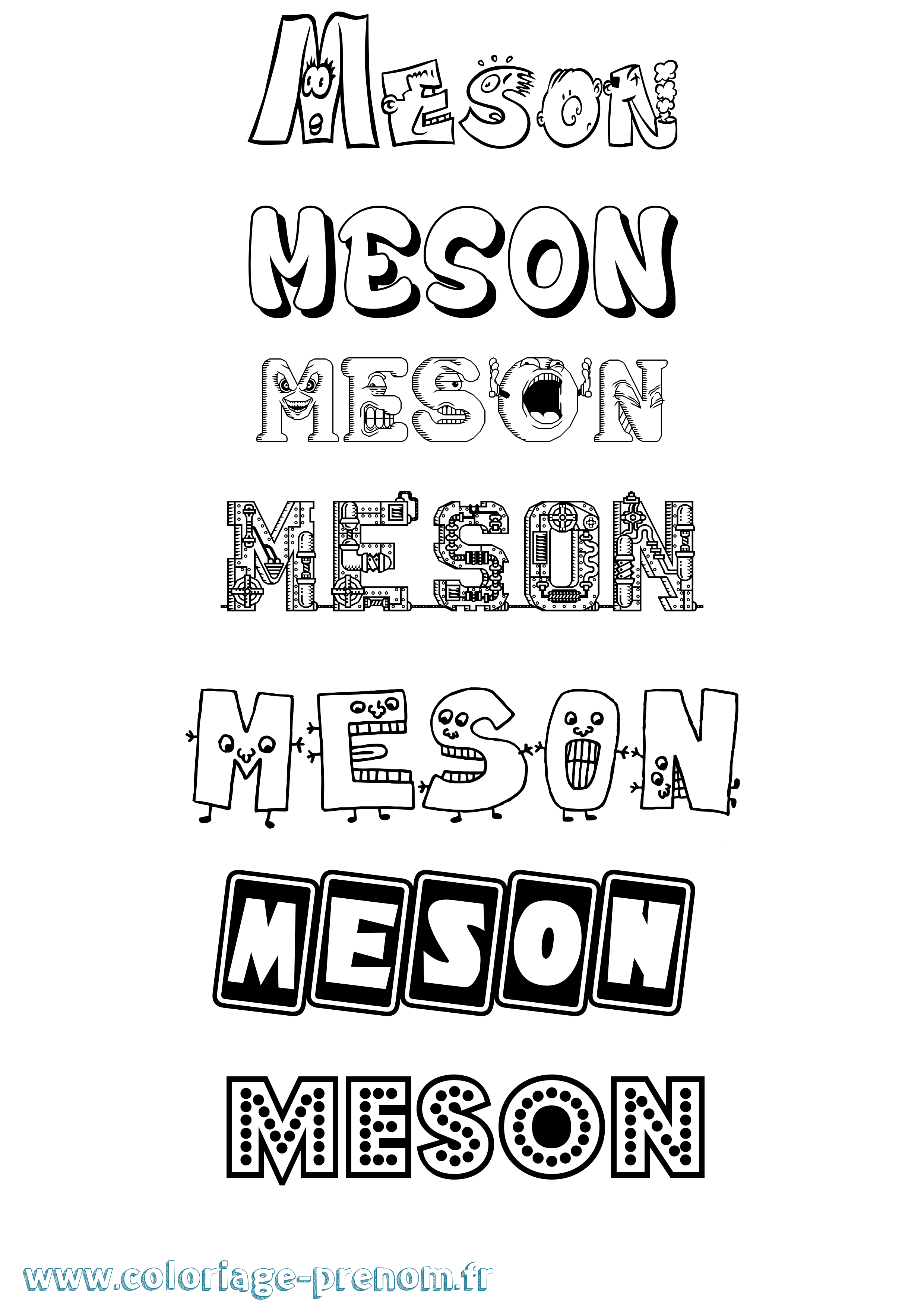 Coloriage Meson Fun Coloriage prénom Meson Fun