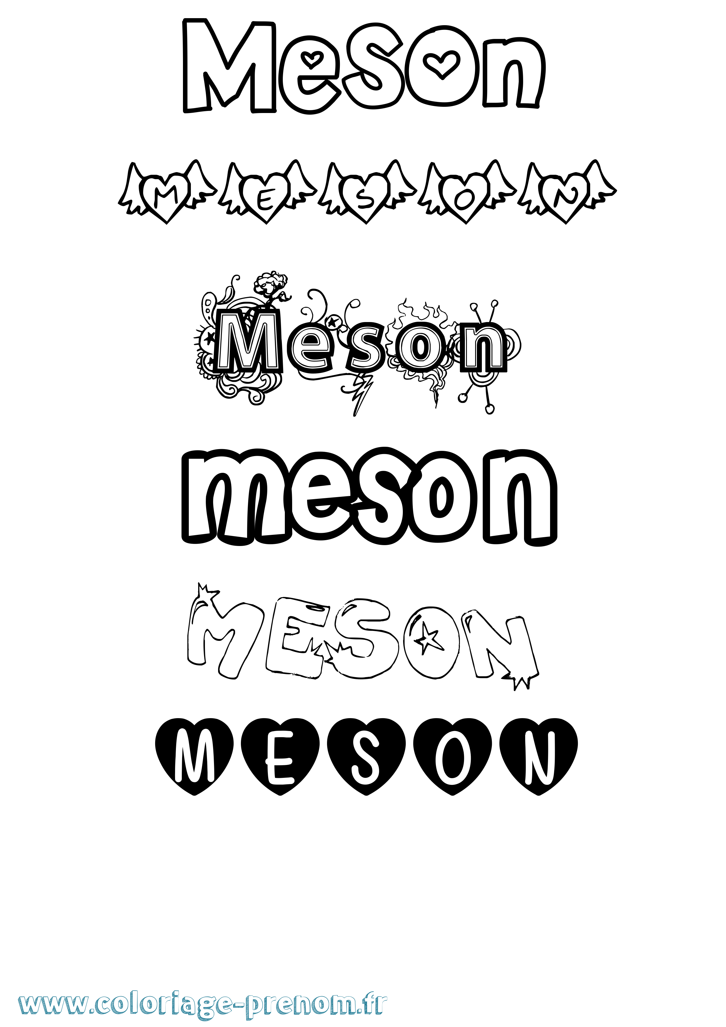 Coloriage Meson Girly Coloriage prénom Meson Girly