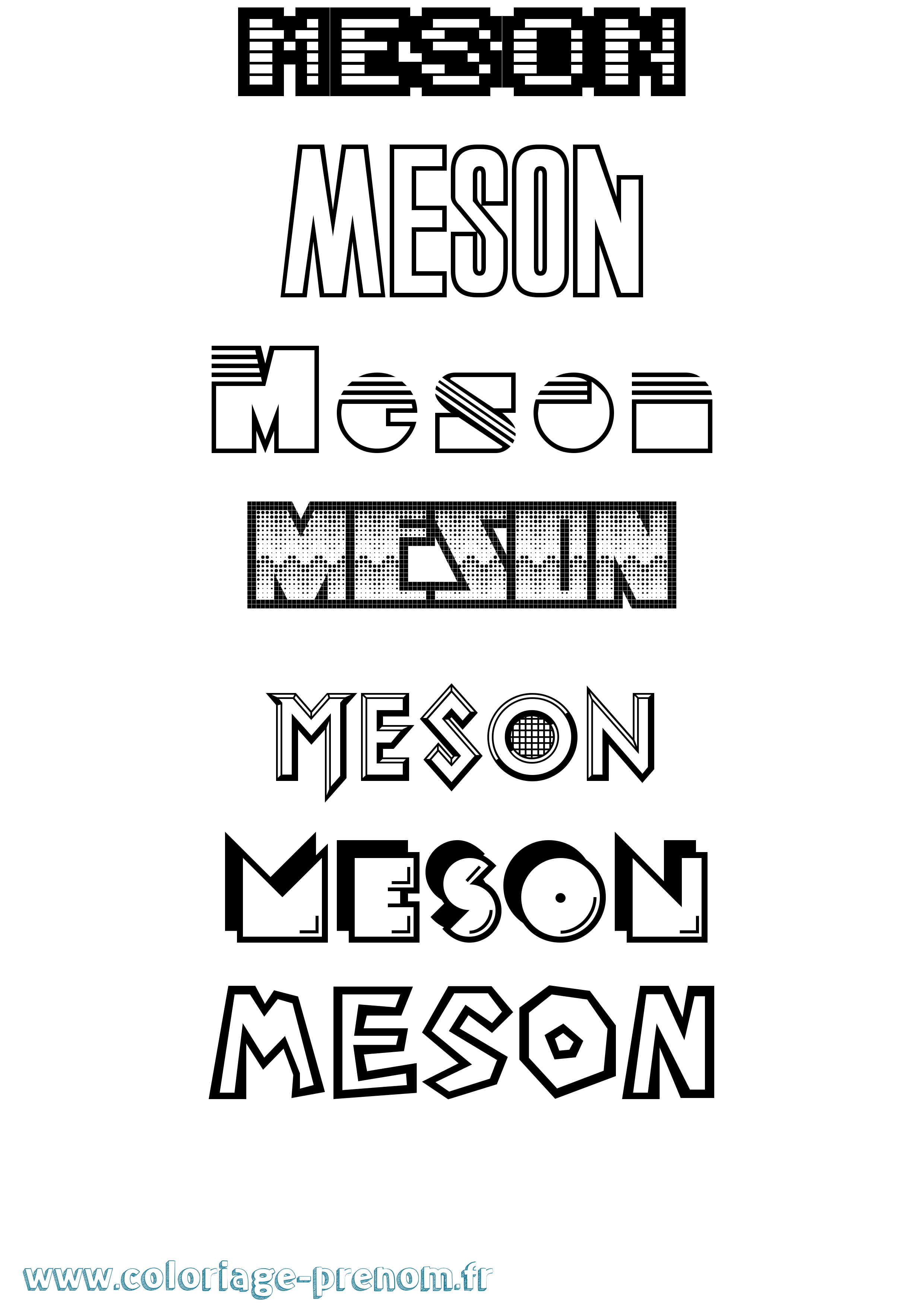 Coloriage Meson Jeux Vidéos Coloriage prénom Meson Jeux Vidéos