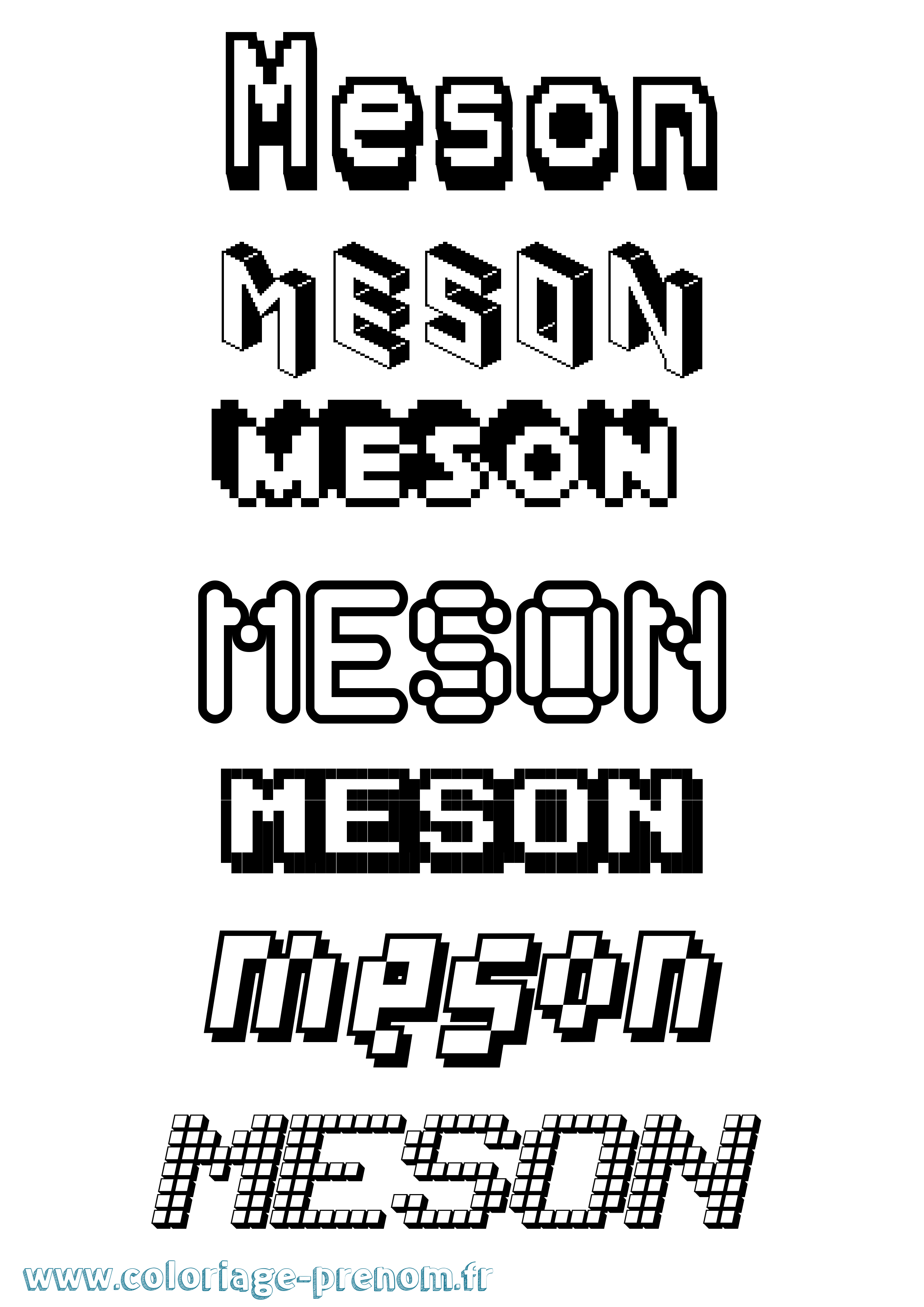 Coloriage Meson Pixel Coloriage prénom Meson Pixel