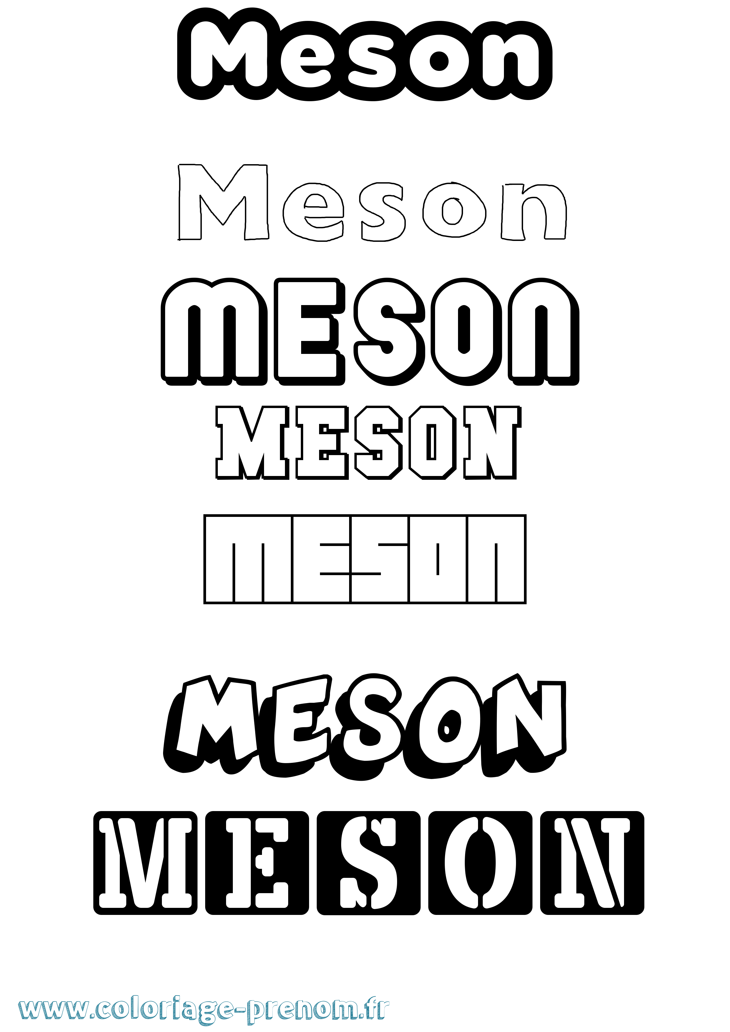 Coloriage Meson Simple Coloriage prénom Meson Simple