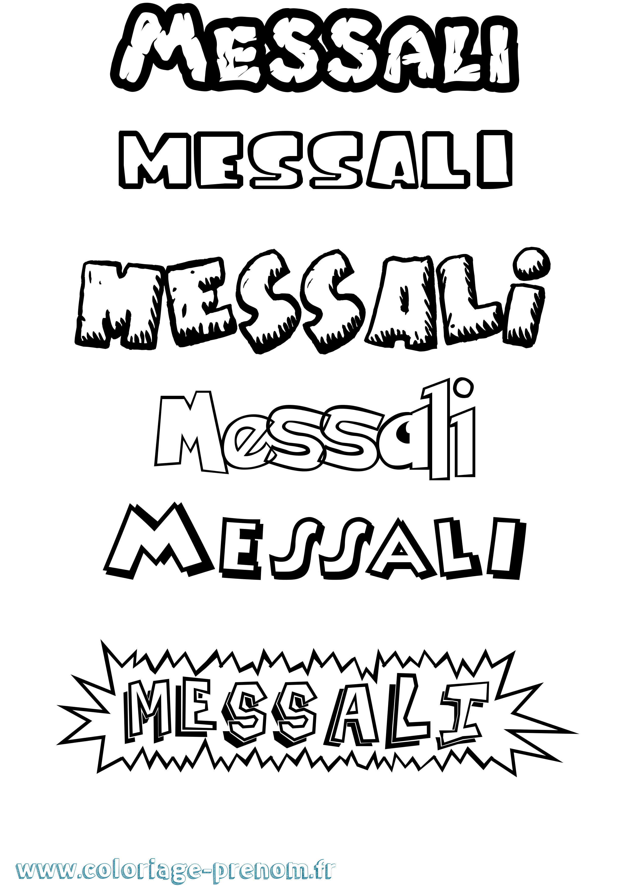 Coloriage Messali Dessin Animé Coloriage prénom Messali Dessin Animé