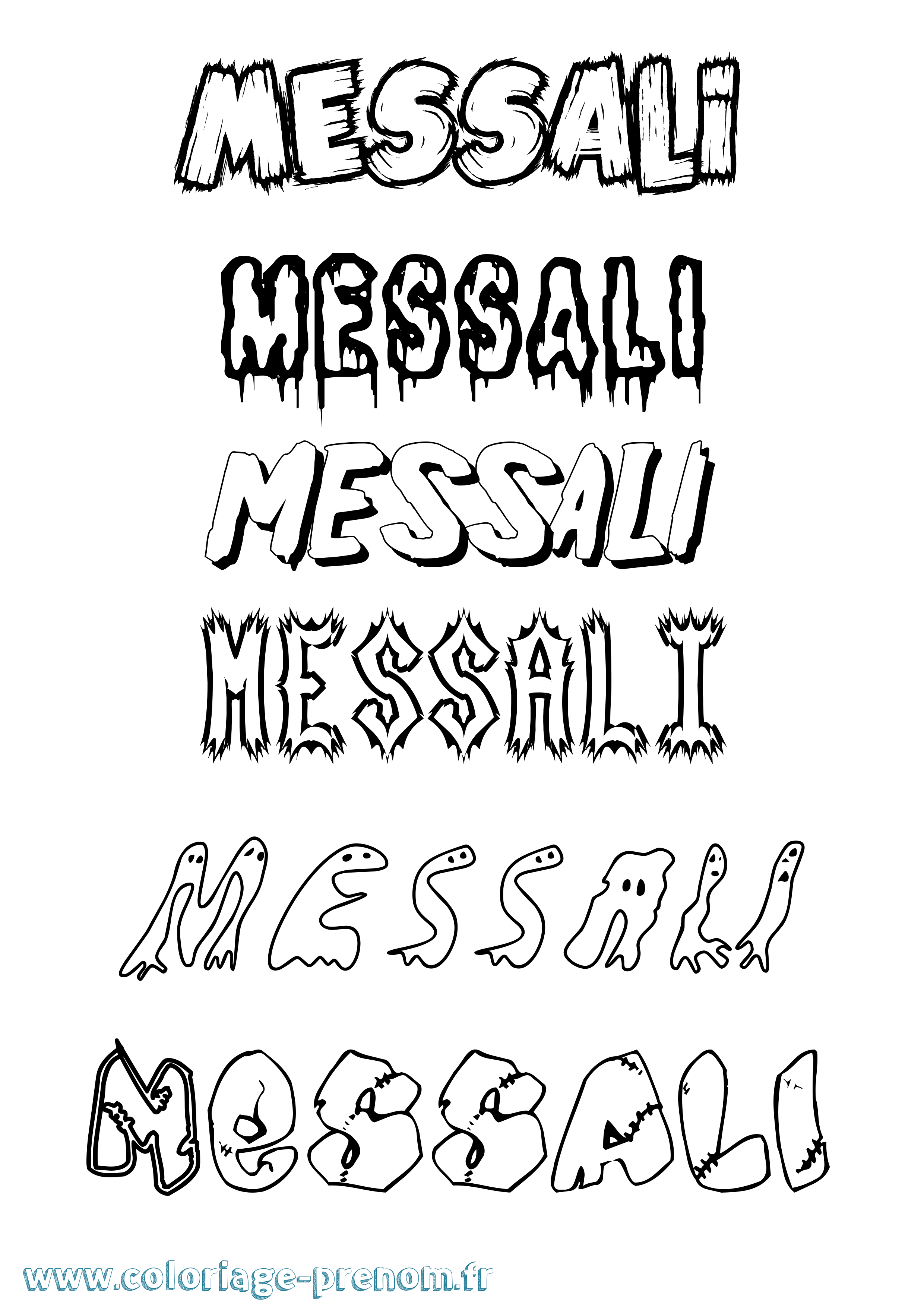 Coloriage Messali Frisson Coloriage prénom Messali Frisson