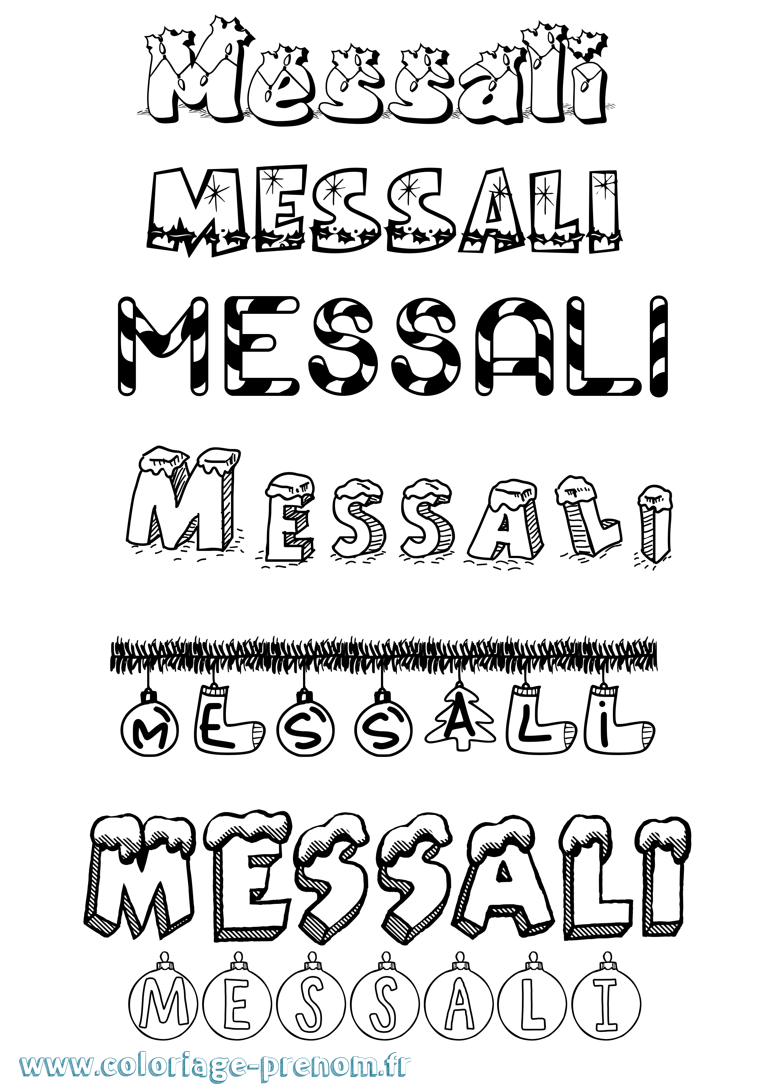 Coloriage Messali Noël Coloriage prénom Messali Noël