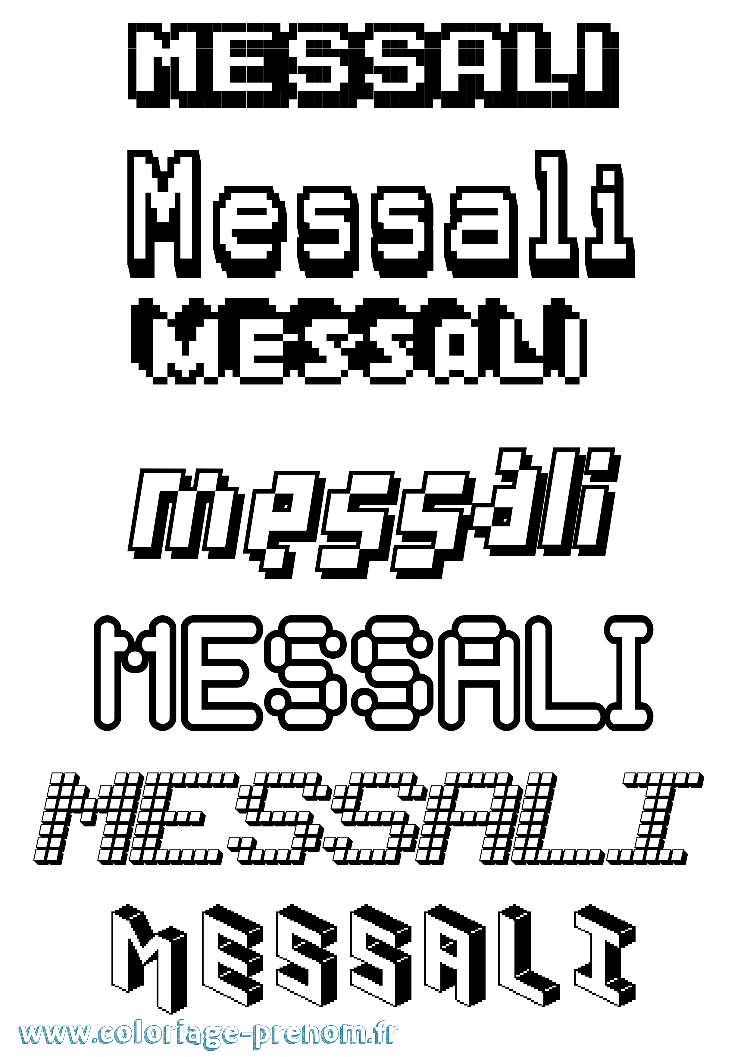 Coloriage Messali Pixel Coloriage prénom Messali Pixel