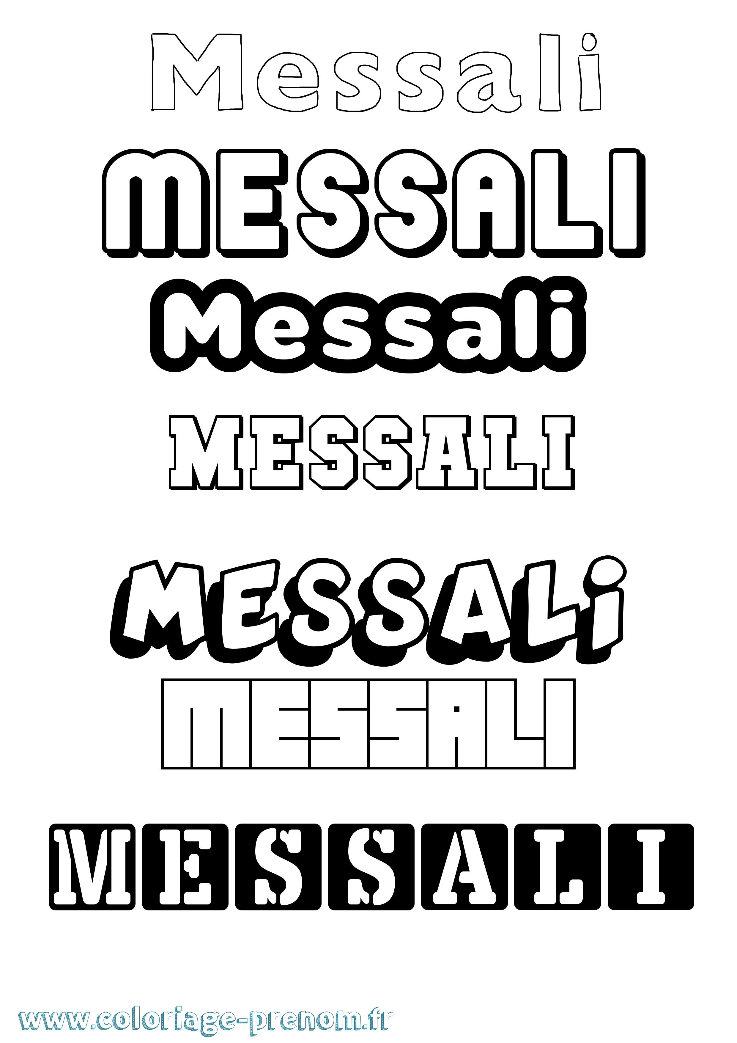 Coloriage Messali Simple Coloriage prénom Messali Simple