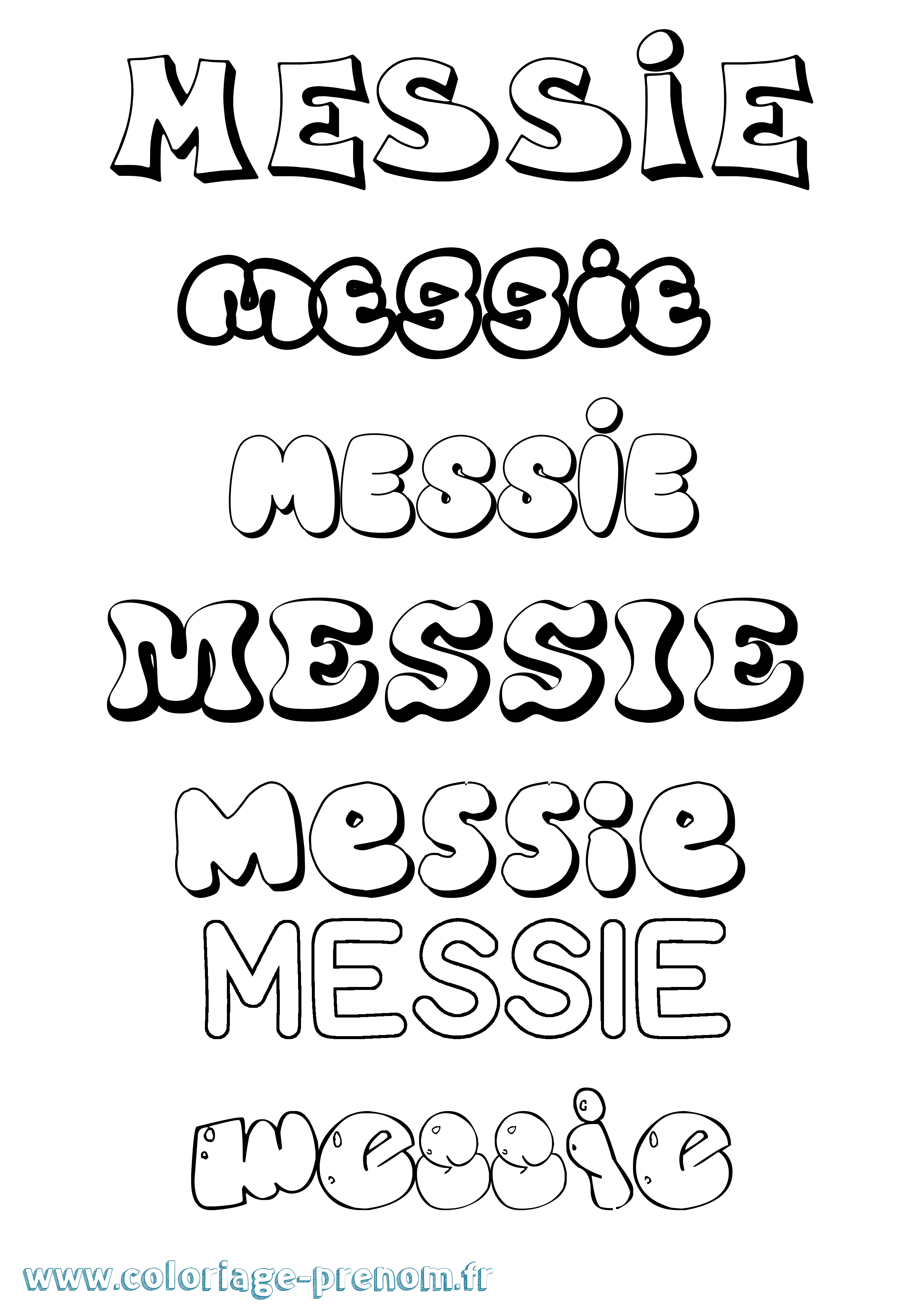 Coloriage Messie Bubble Coloriage prénom Messie Bubble