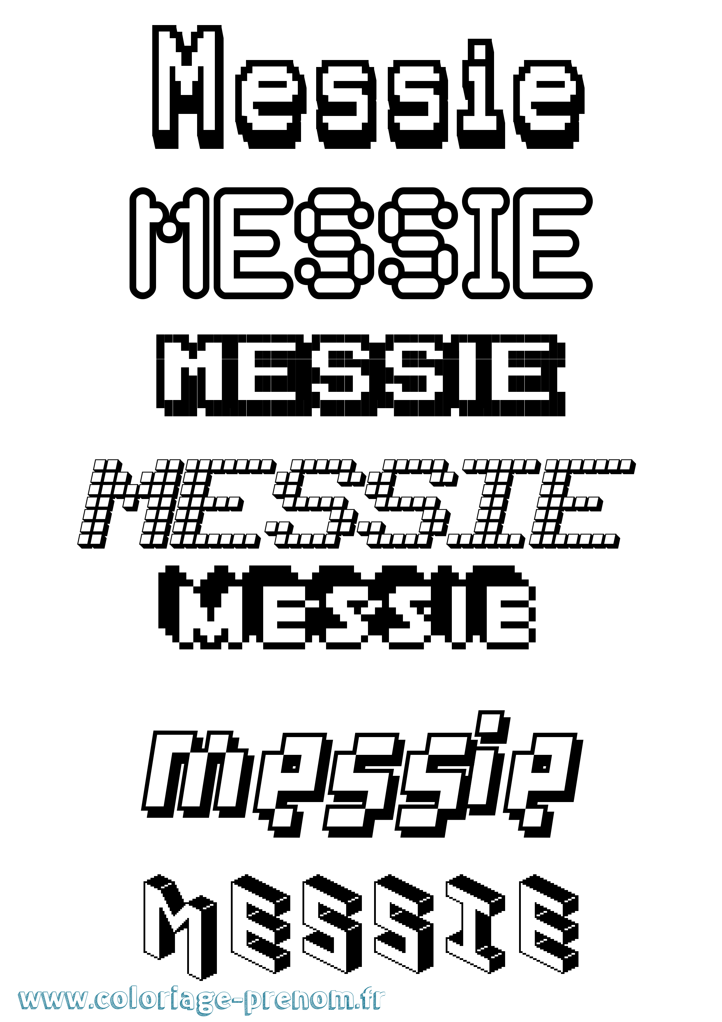 Coloriage Messie Pixel Coloriage prénom Messie Pixel