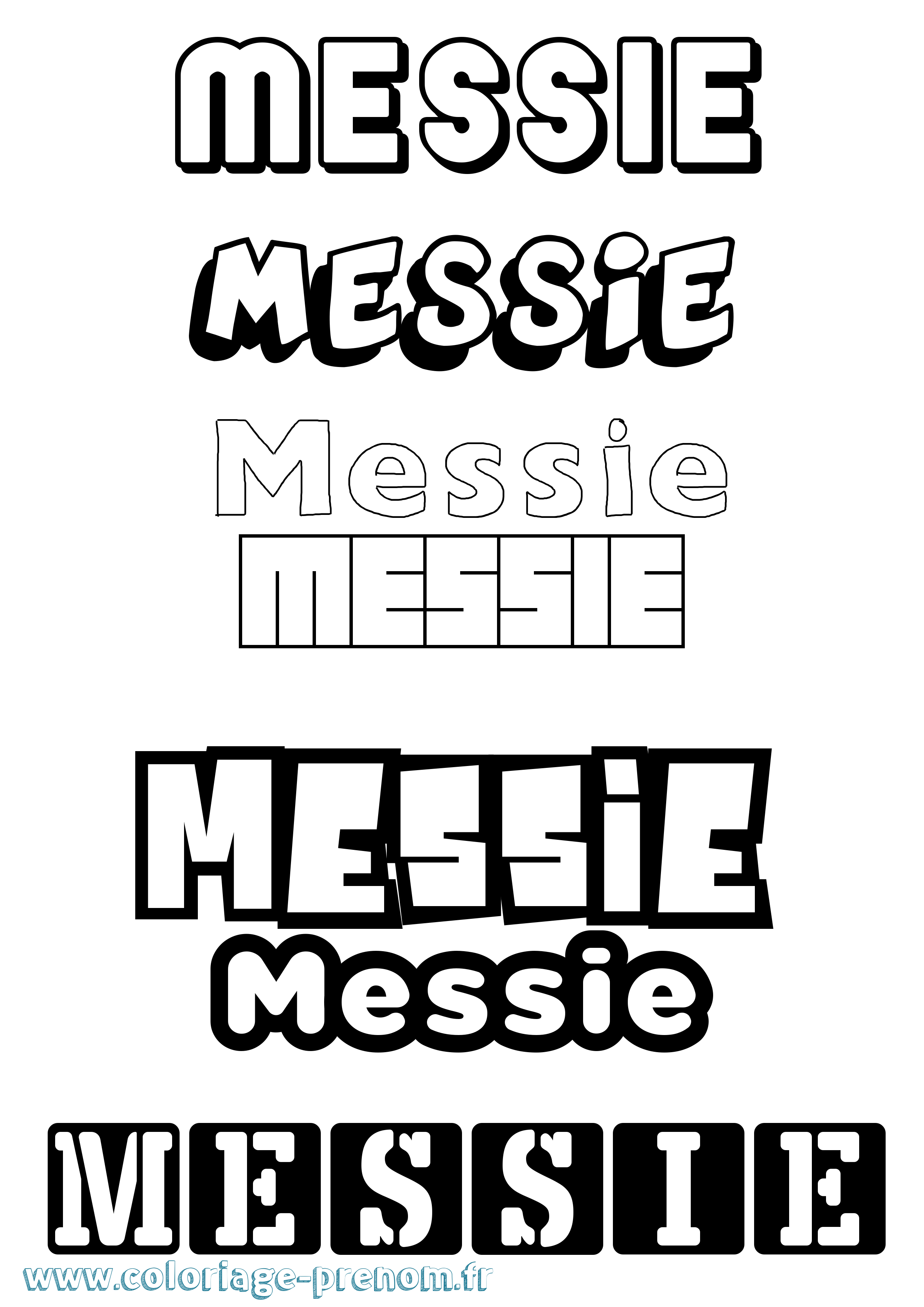 Coloriage Messie Simple Coloriage prénom Messie Simple