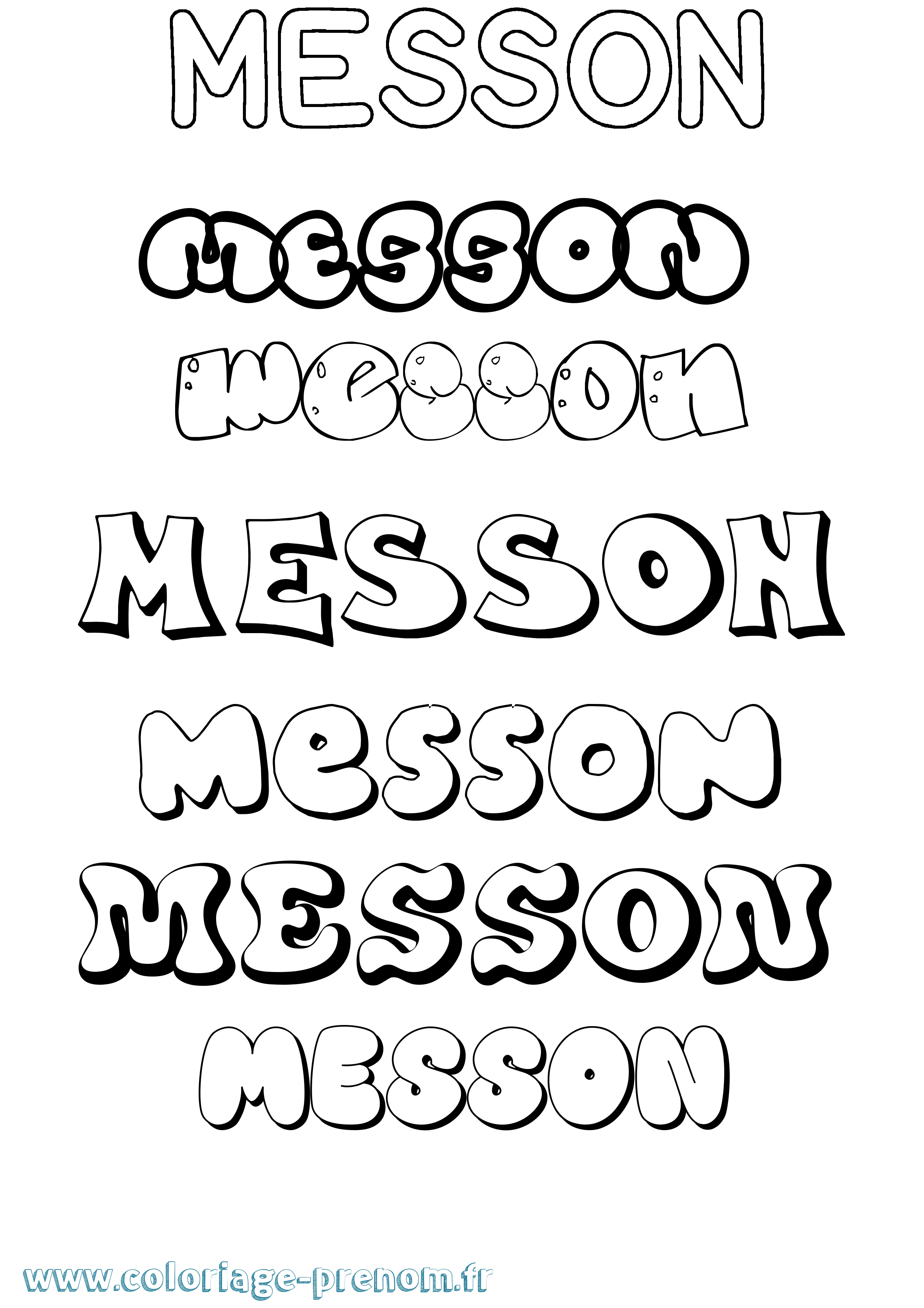 Coloriage Messon Bubble Coloriage prénom Messon Bubble