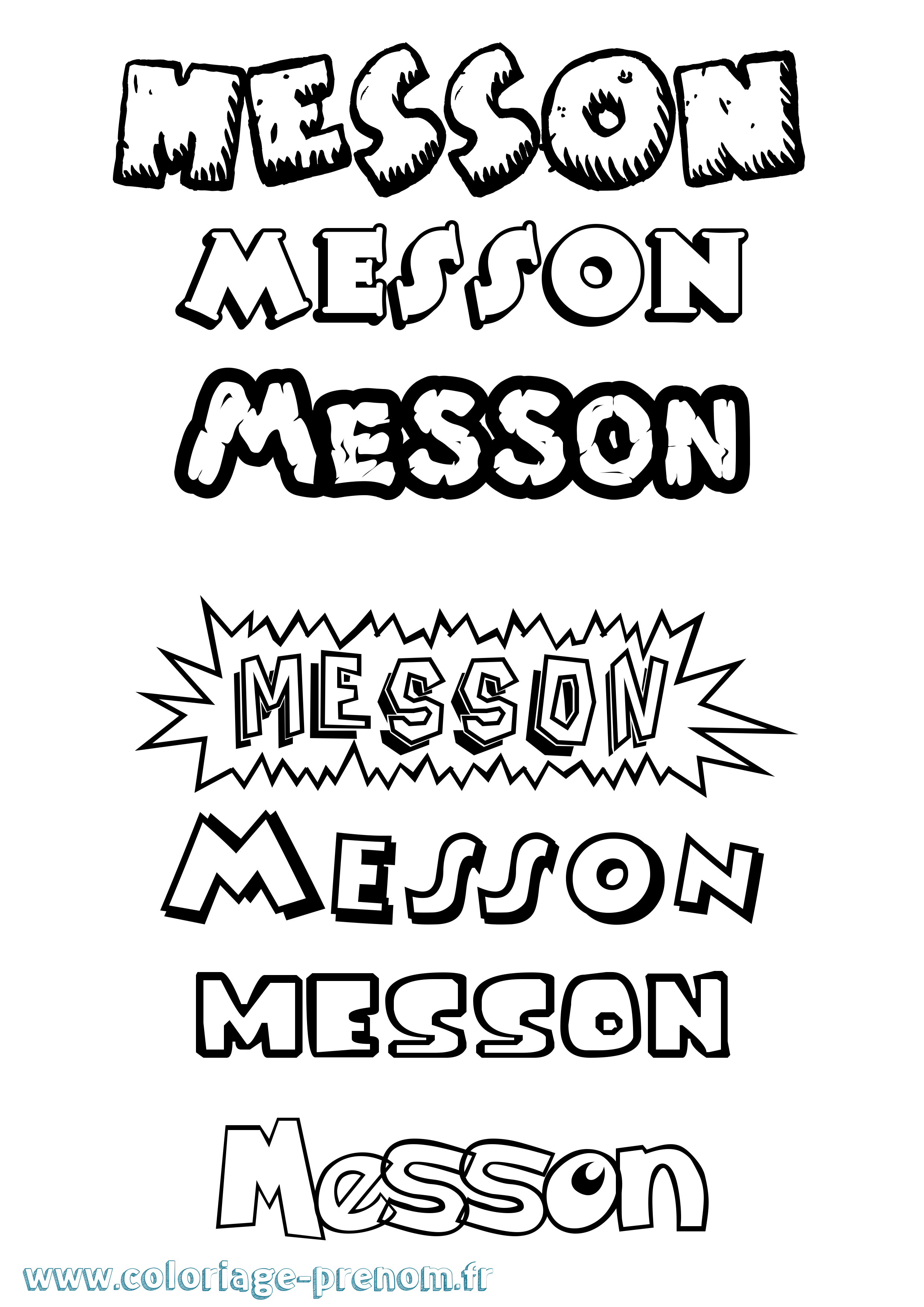 Coloriage Messon Dessin Animé Coloriage prénom Messon Dessin Animé