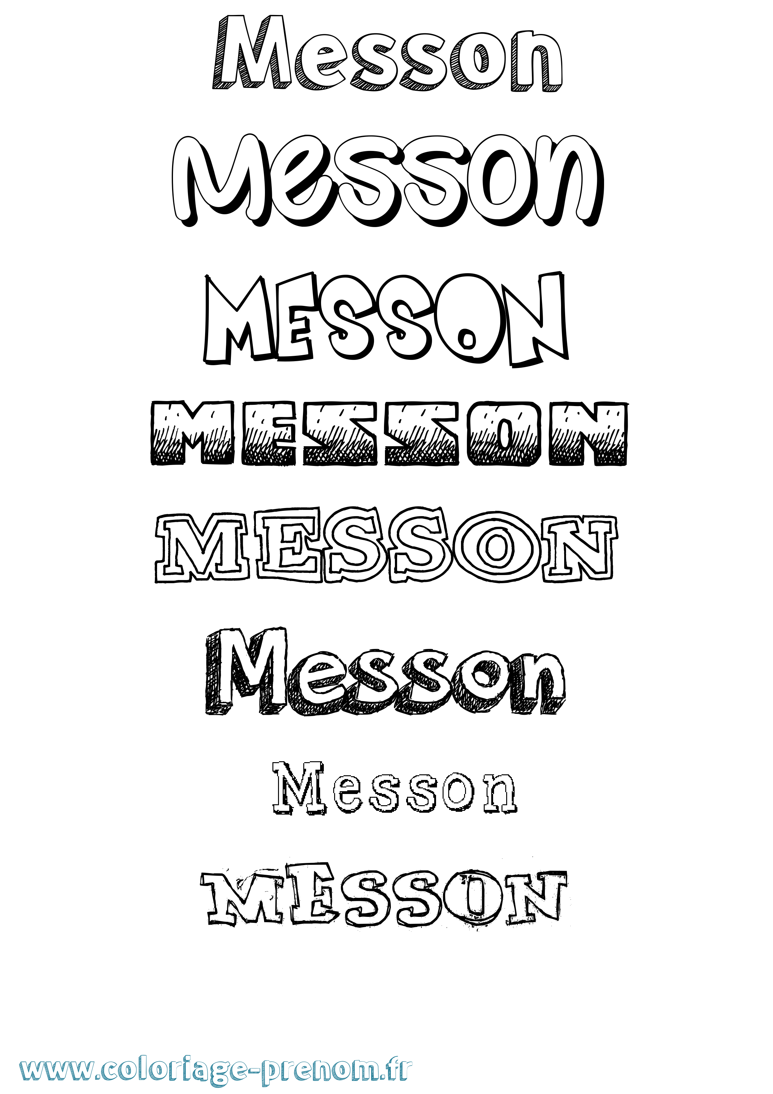 Coloriage Messon Dessiné Coloriage prénom Messon Dessiné