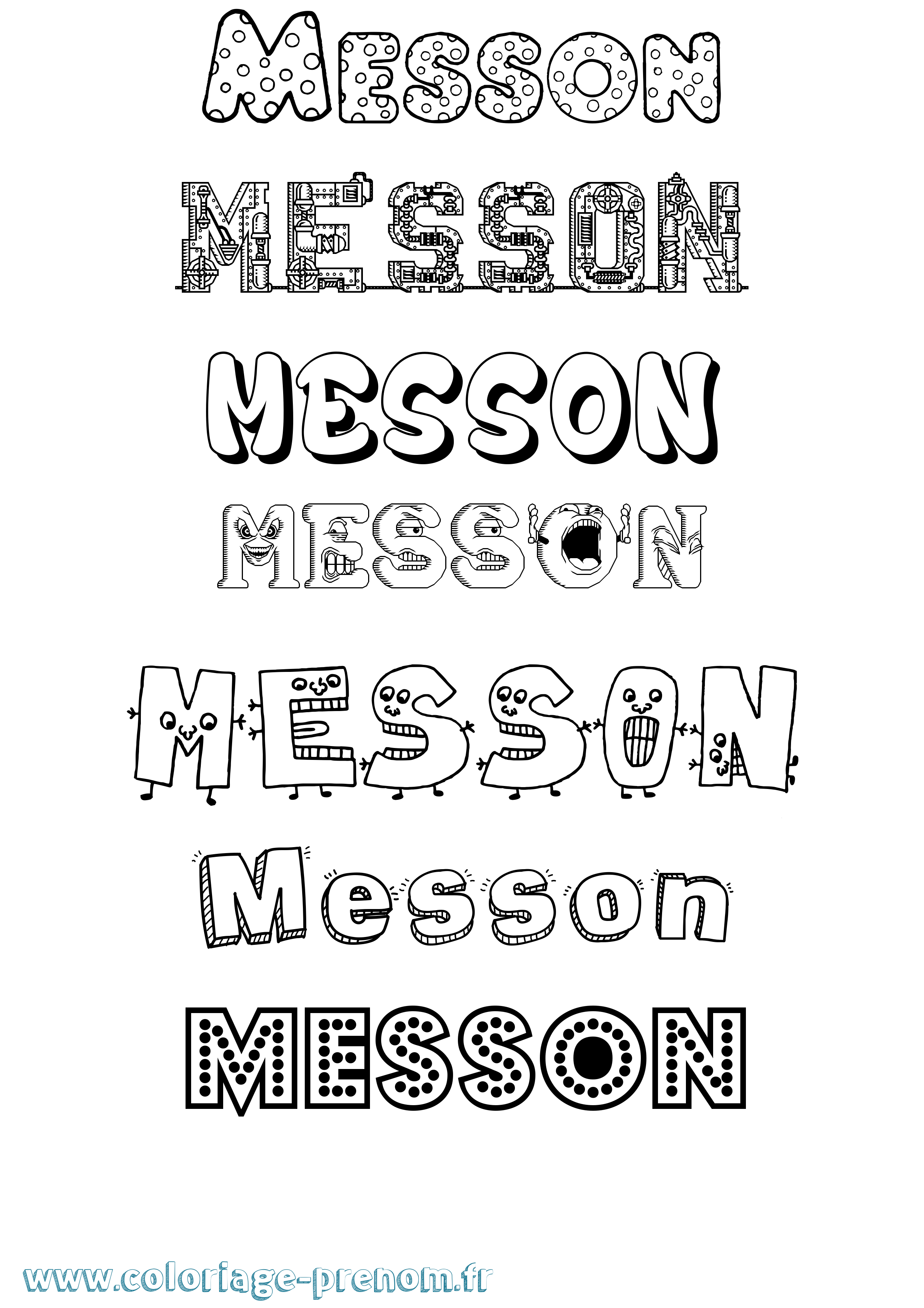 Coloriage Messon Fun Coloriage prénom Messon Fun