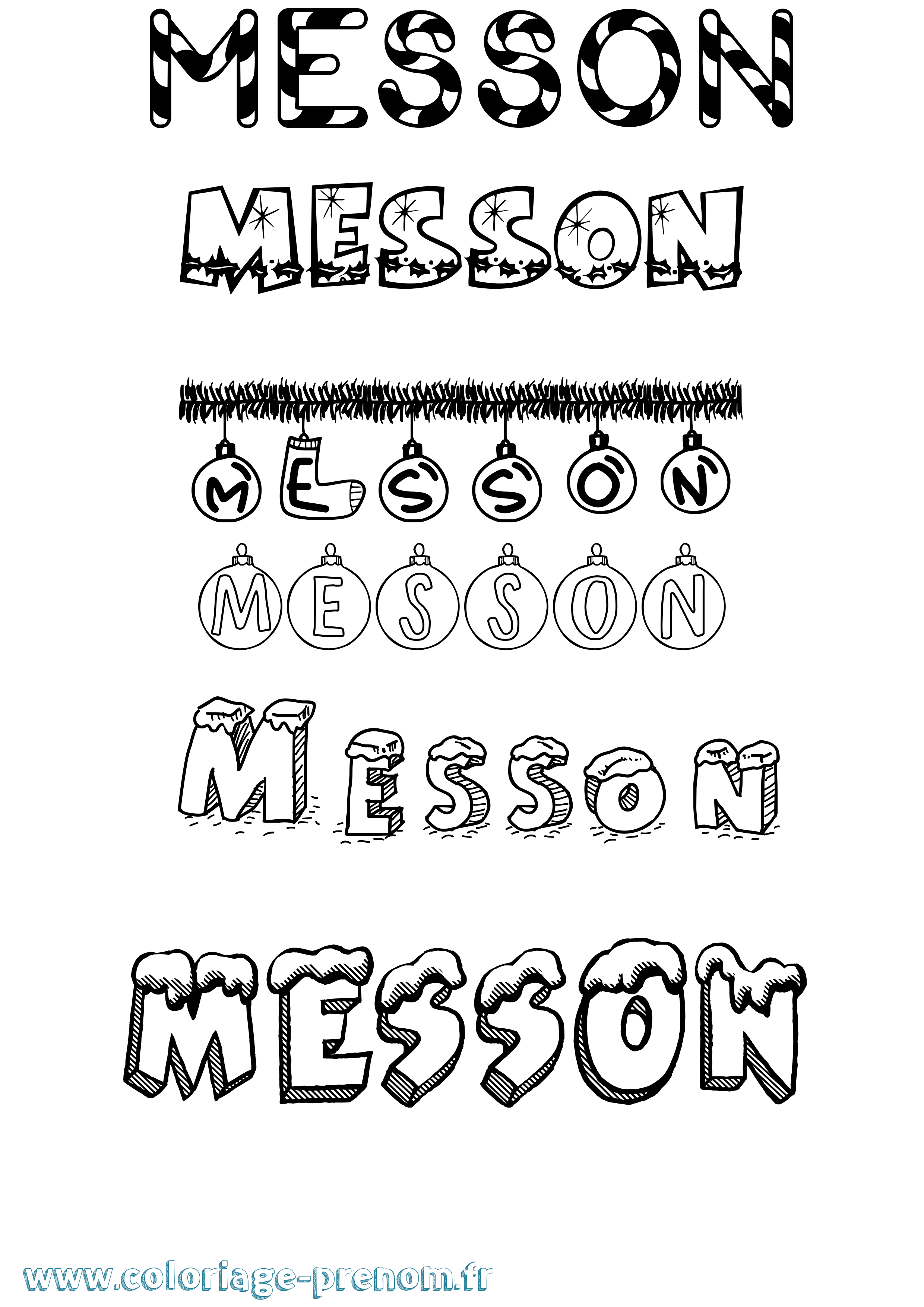 Coloriage Messon Noël Coloriage prénom Messon Noël