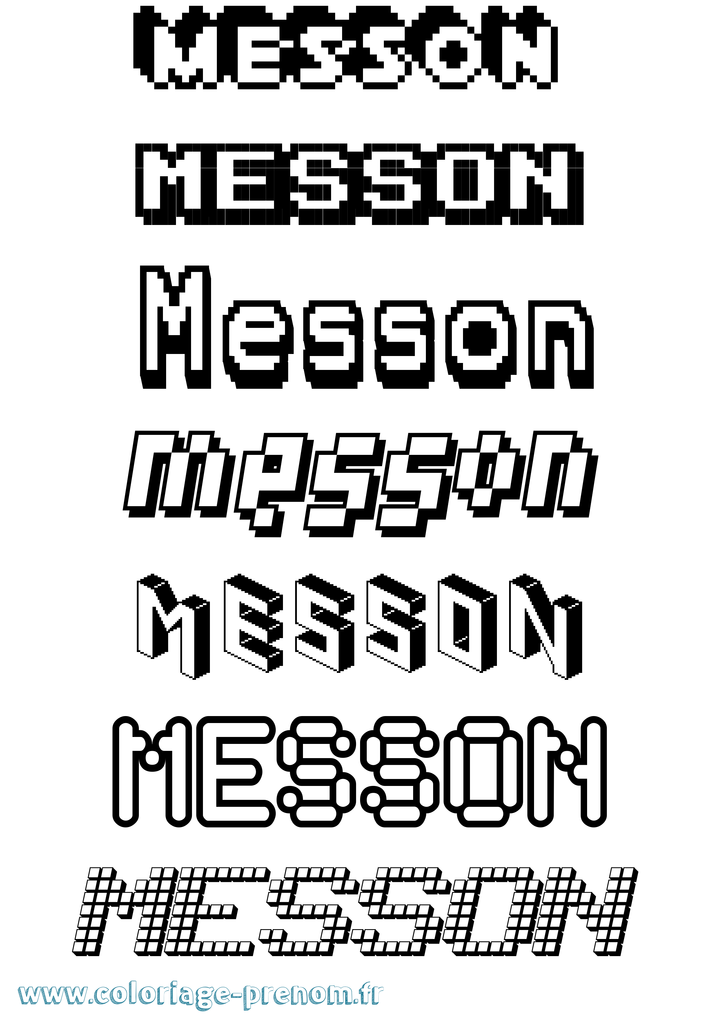 Coloriage Messon Pixel Coloriage prénom Messon Pixel