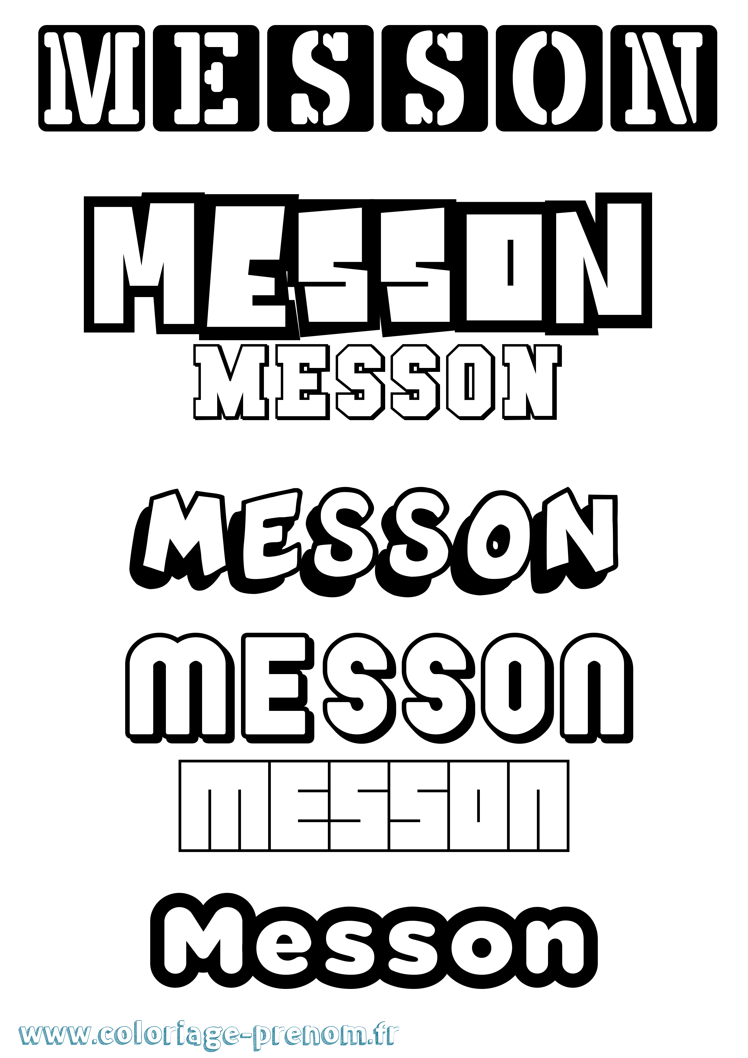 Coloriage Messon Simple Coloriage prénom Messon Simple