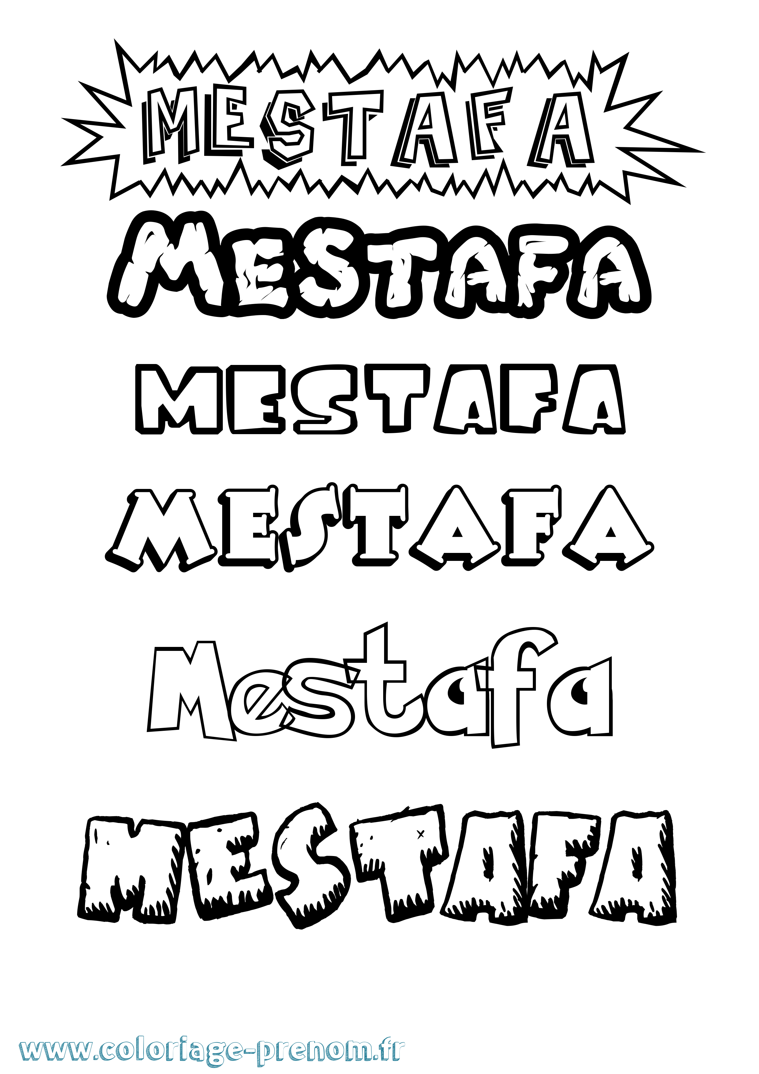 Coloriage Mestafa Dessin Animé Coloriage prénom Mestafa Dessin Animé
