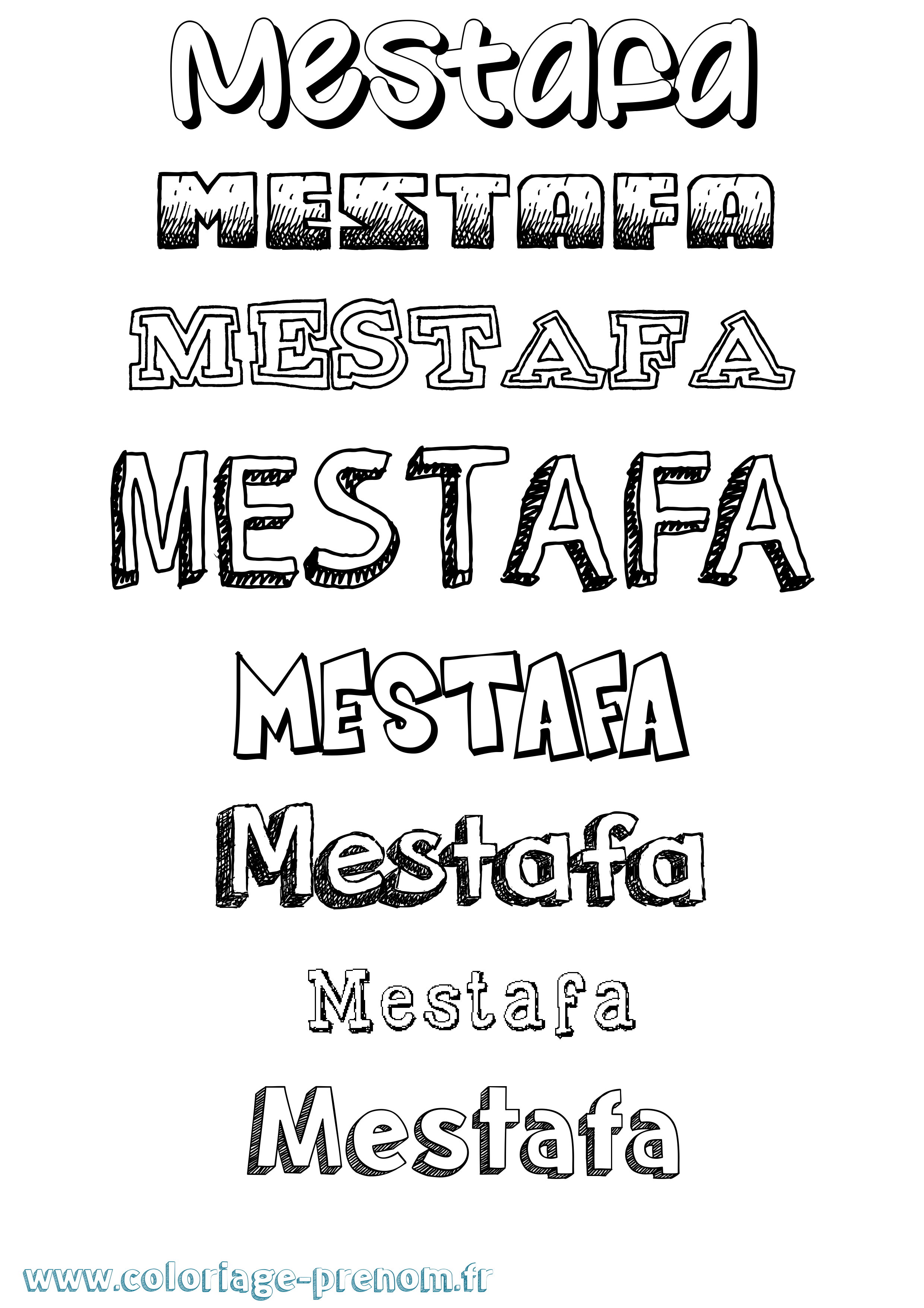 Coloriage Mestafa Dessiné Coloriage prénom Mestafa Dessiné