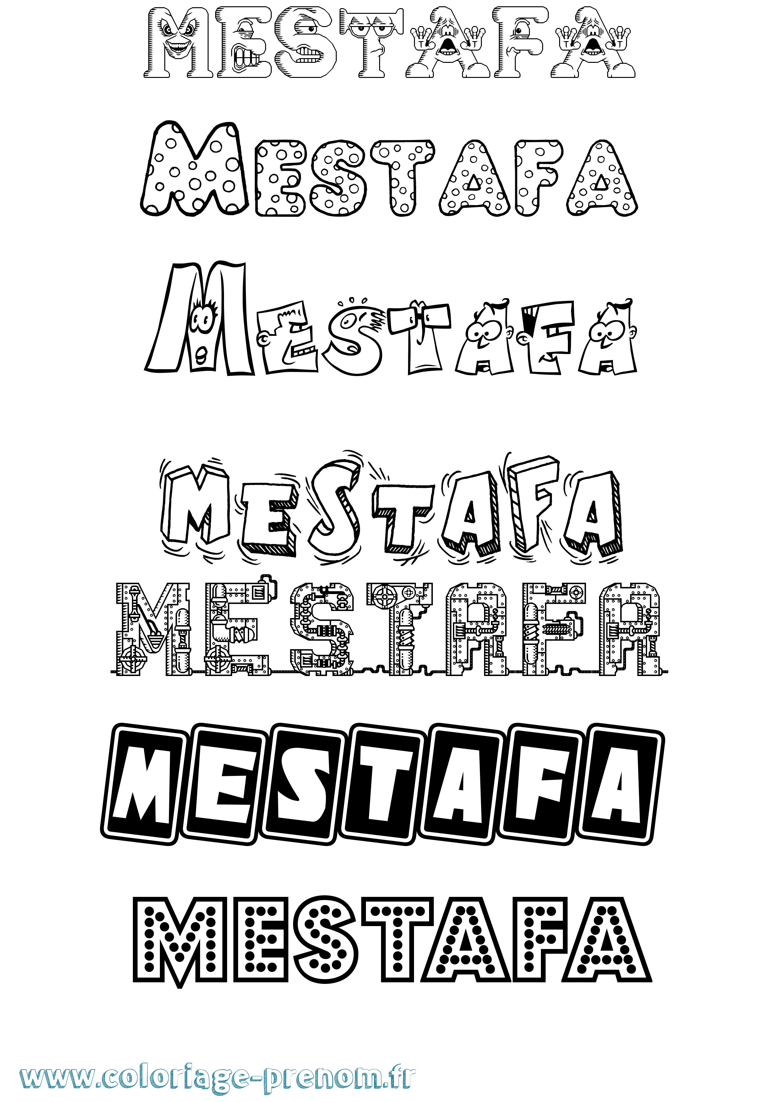 Coloriage Mestafa Fun Coloriage prénom Mestafa Fun