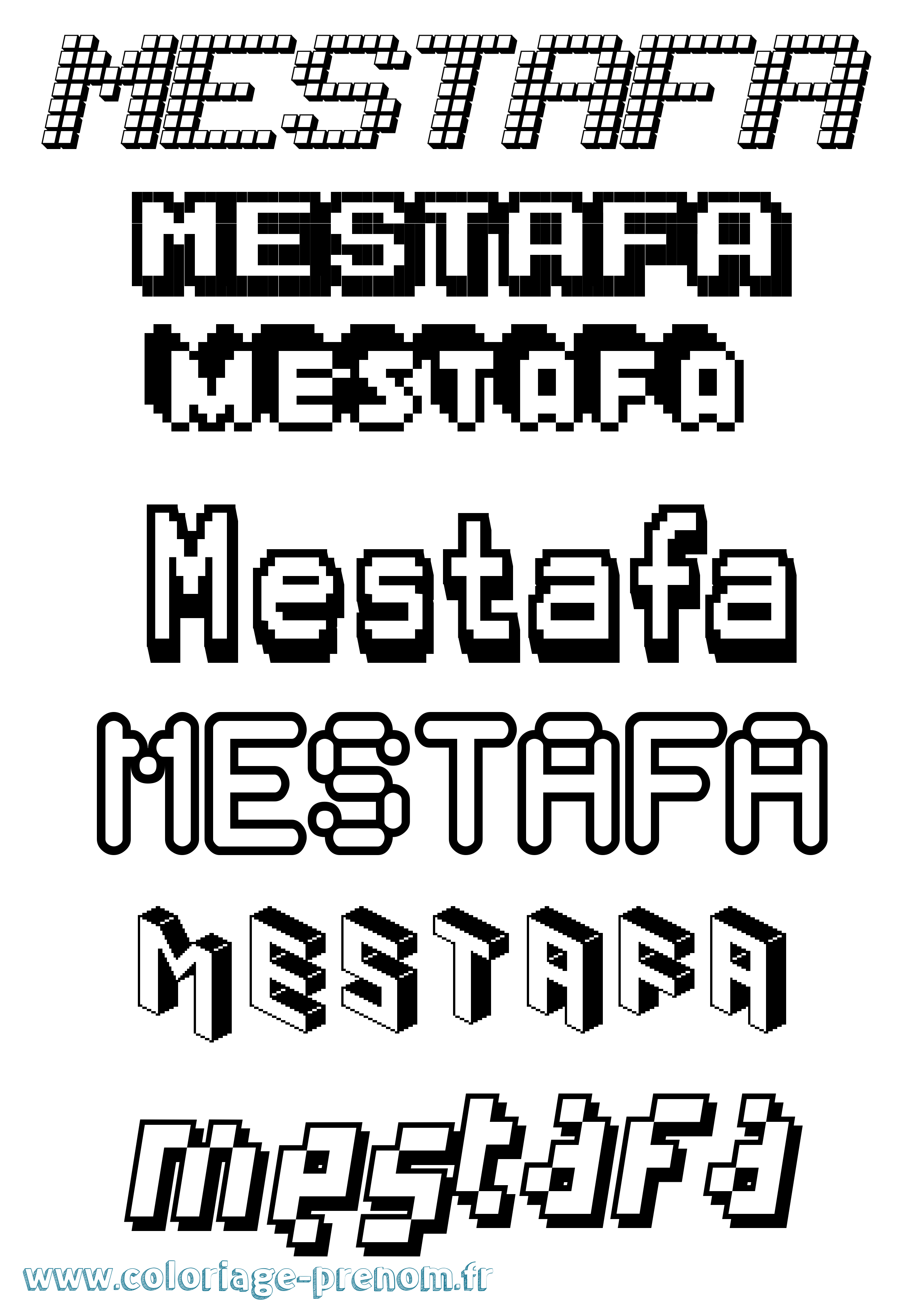 Coloriage Mestafa Pixel Coloriage prénom Mestafa Pixel