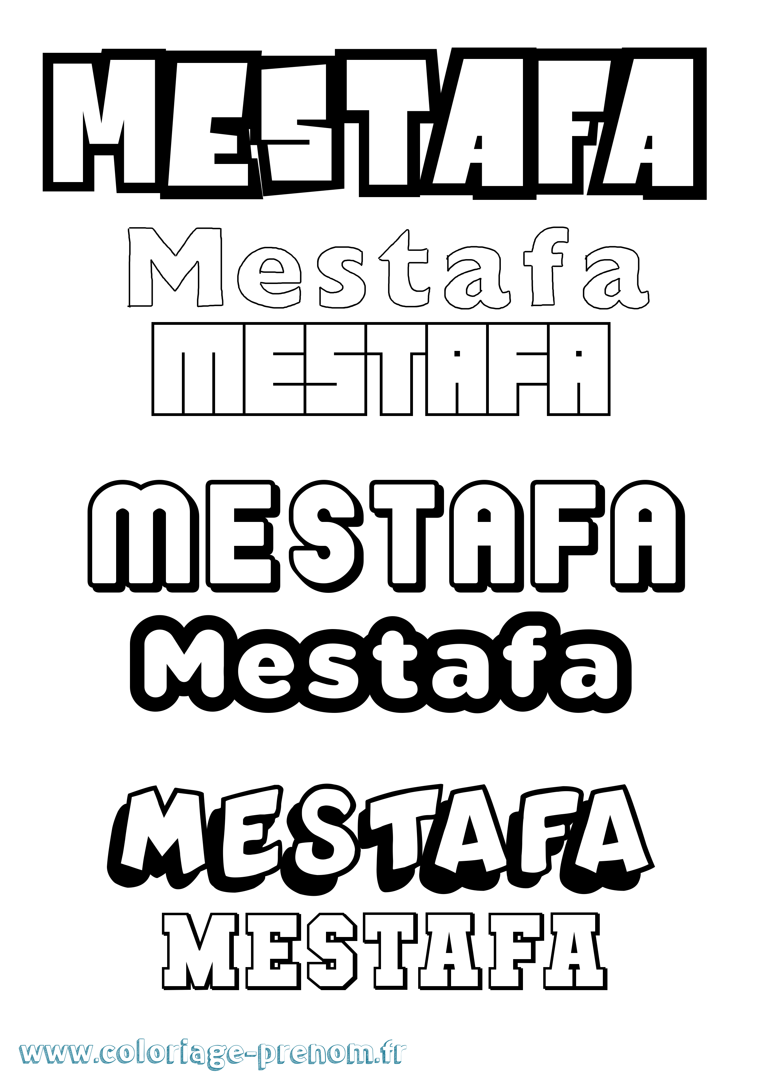 Coloriage Mestafa Simple Coloriage prénom Mestafa Simple