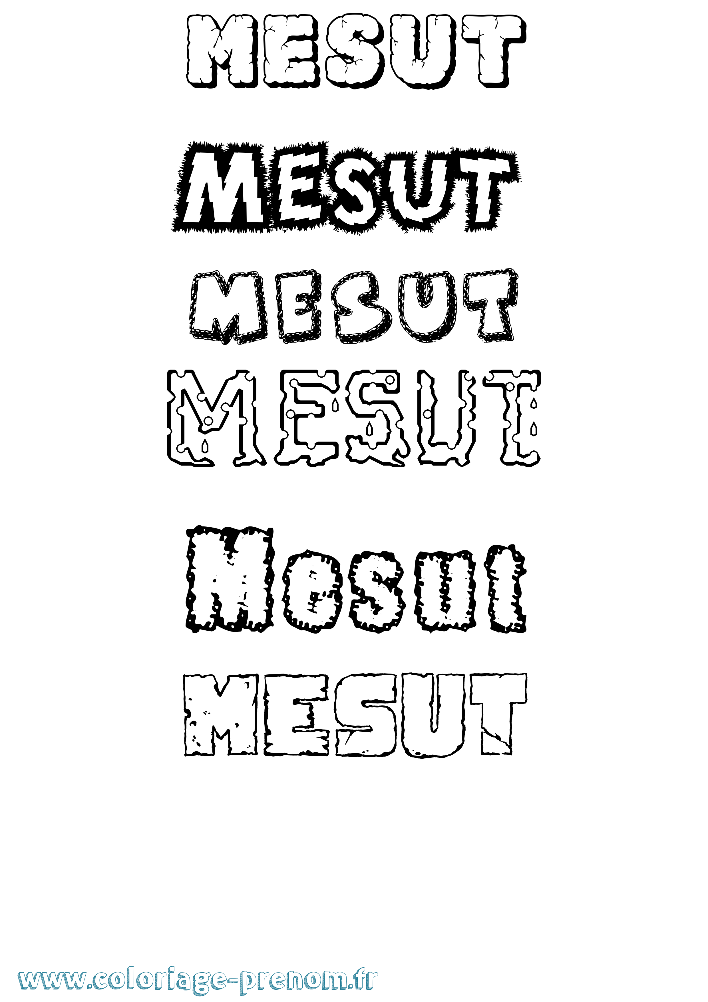 Coloriage Mesut Destructuré Coloriage prénom Mesut Destructuré