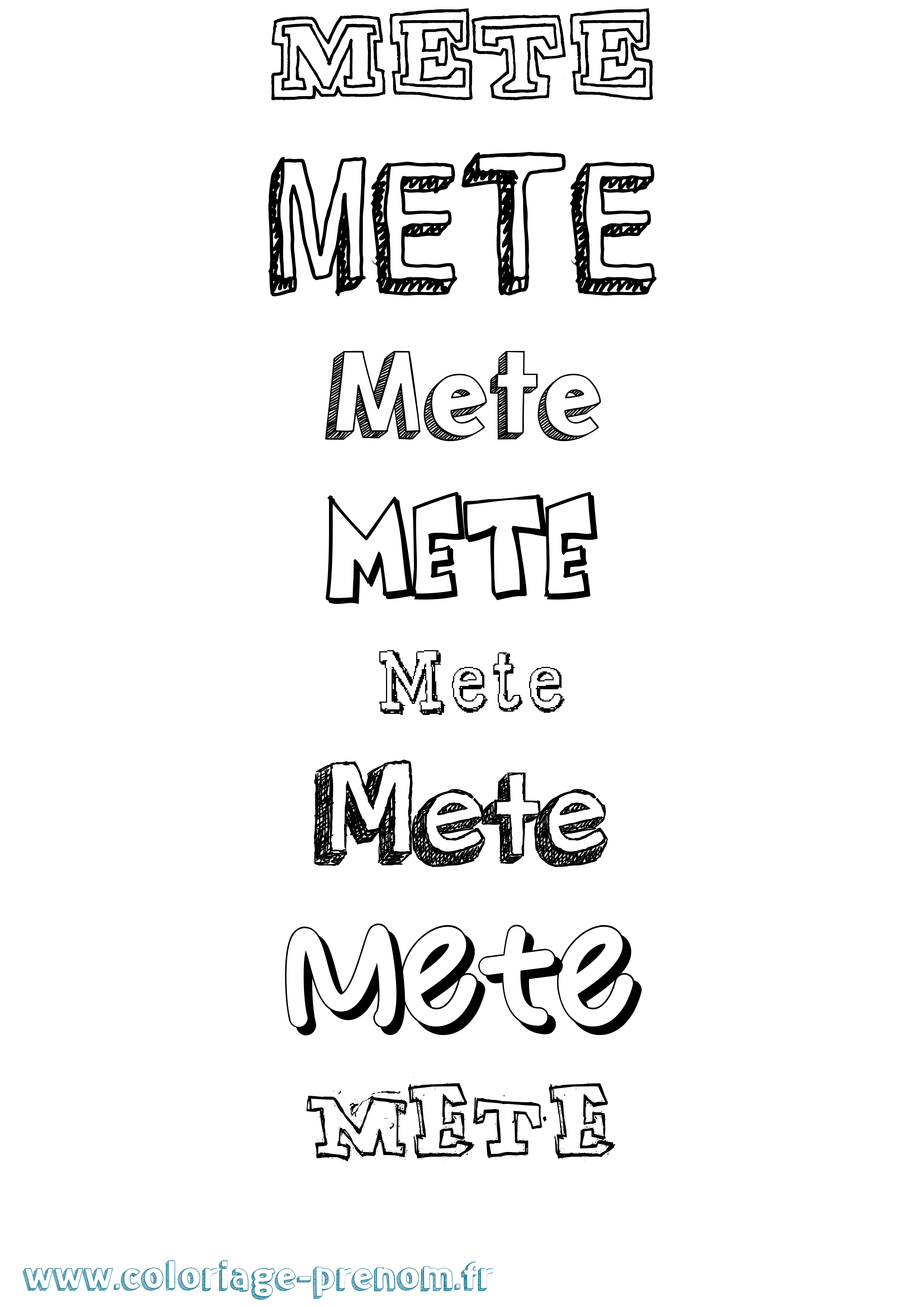 Coloriage Mete Dessiné Coloriage prénom Mete Dessiné