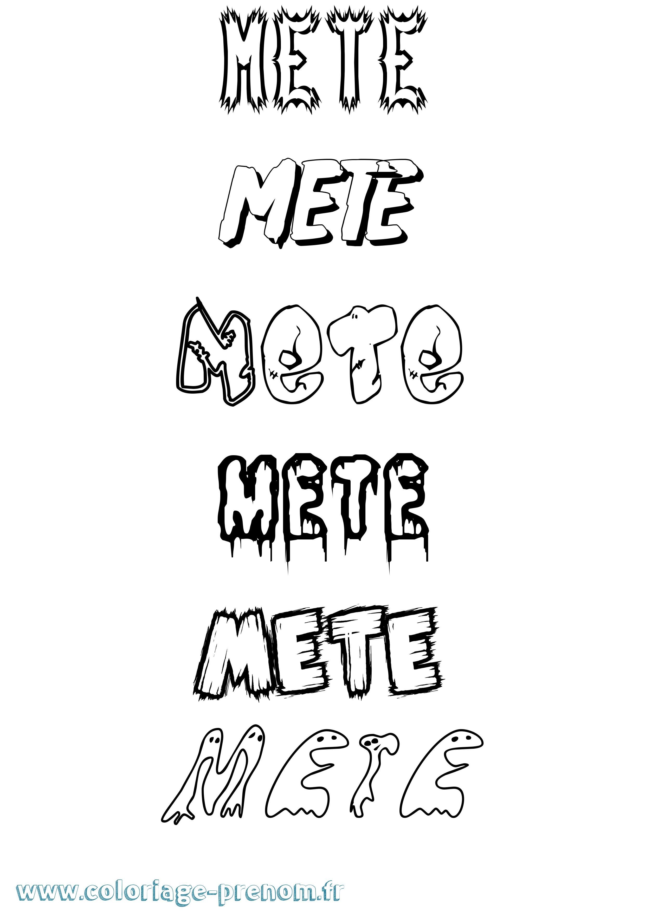 Coloriage Mete Frisson Coloriage prénom Mete Frisson