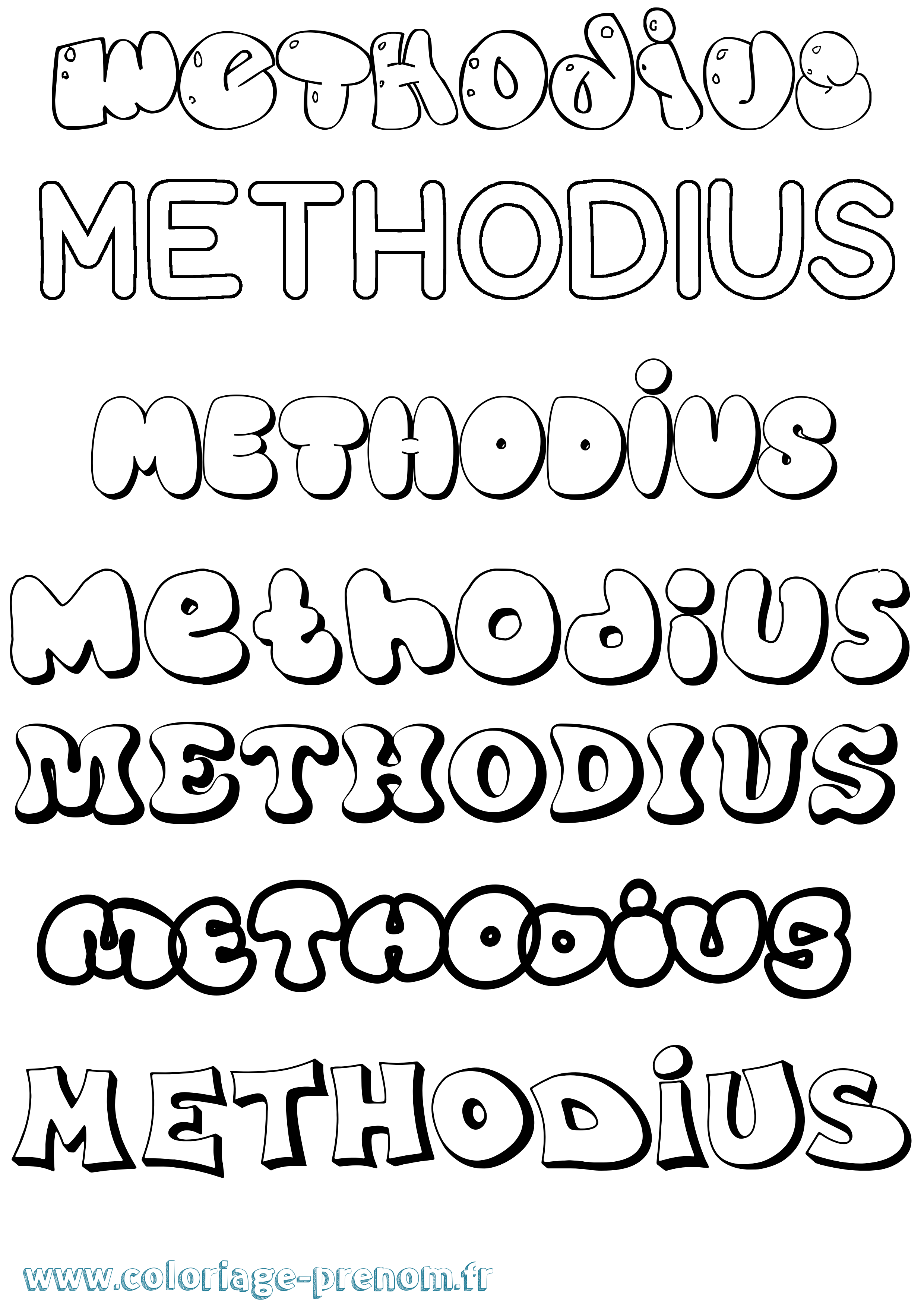 Coloriage Methodius Bubble Coloriage prénom Methodius Bubble