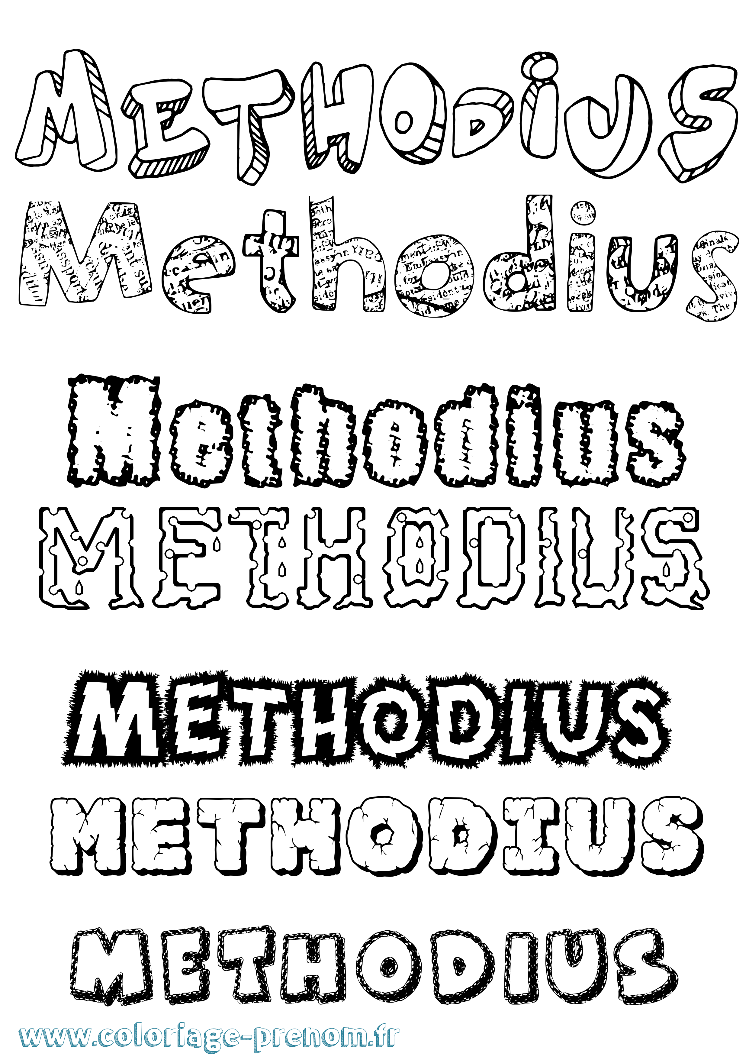Coloriage Methodius Destructuré Coloriage prénom Methodius Destructuré
