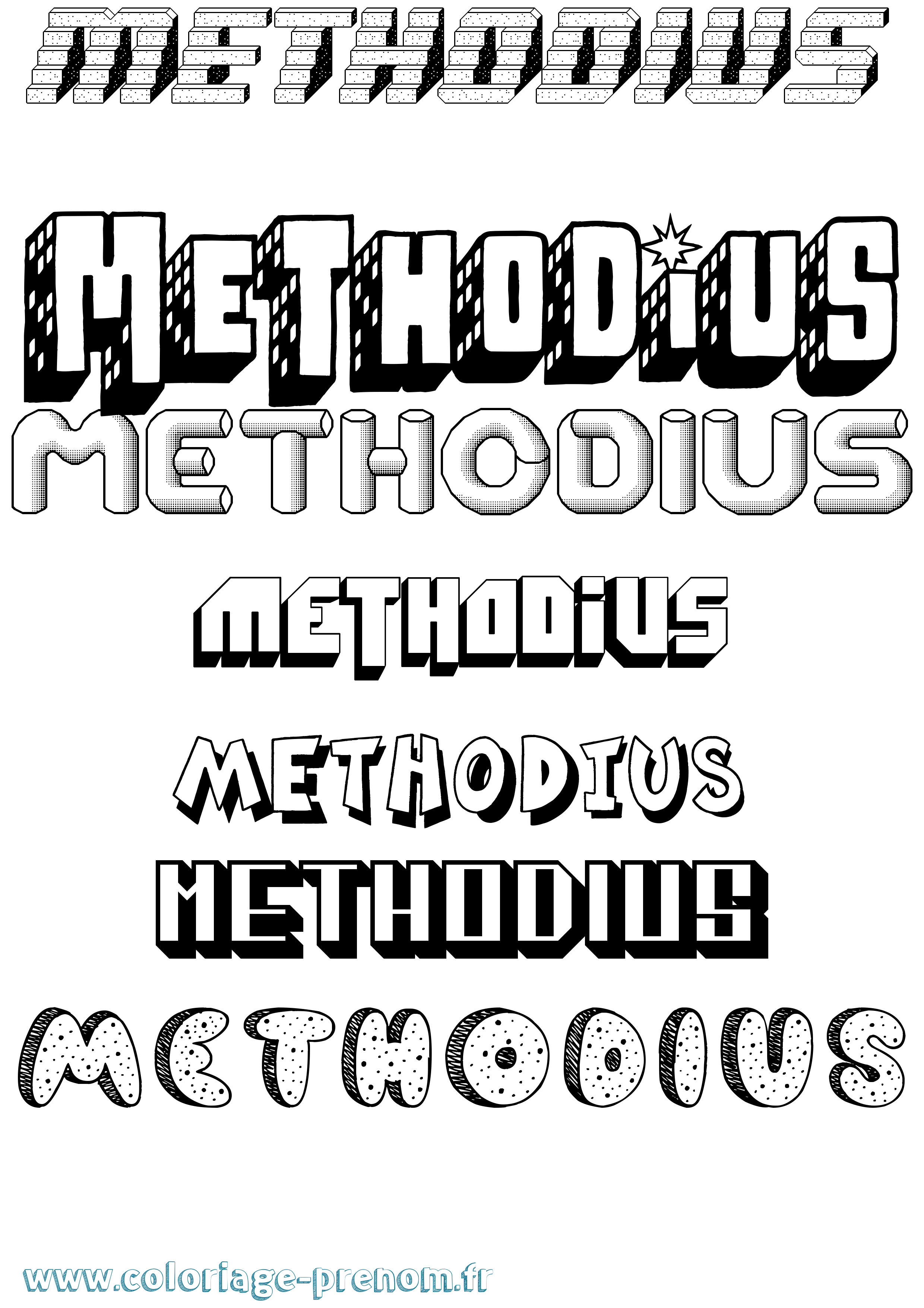 Coloriage Methodius Effet 3D Coloriage prénom Methodius Effet 3D