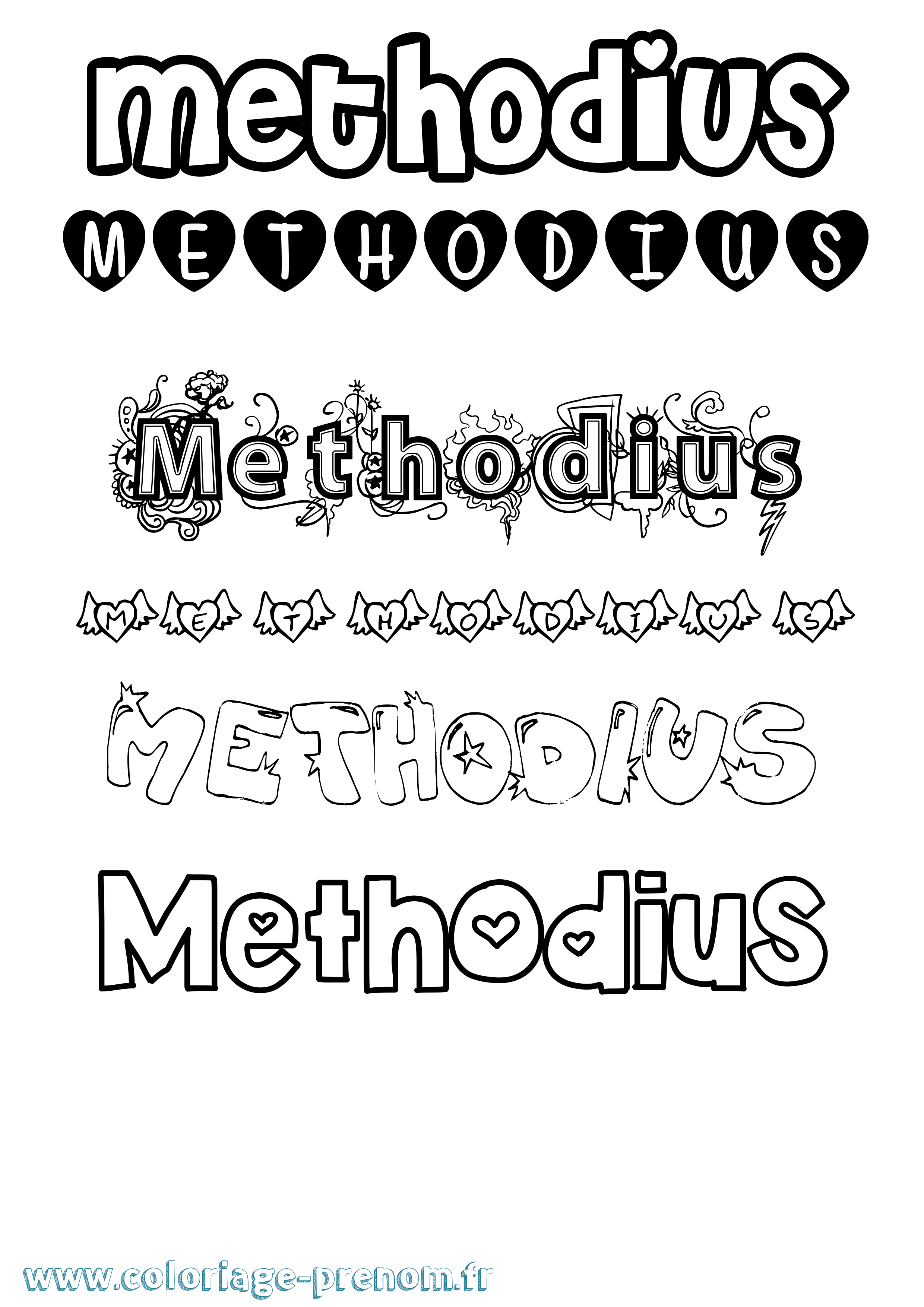Coloriage Methodius Girly Coloriage prénom Methodius Girly