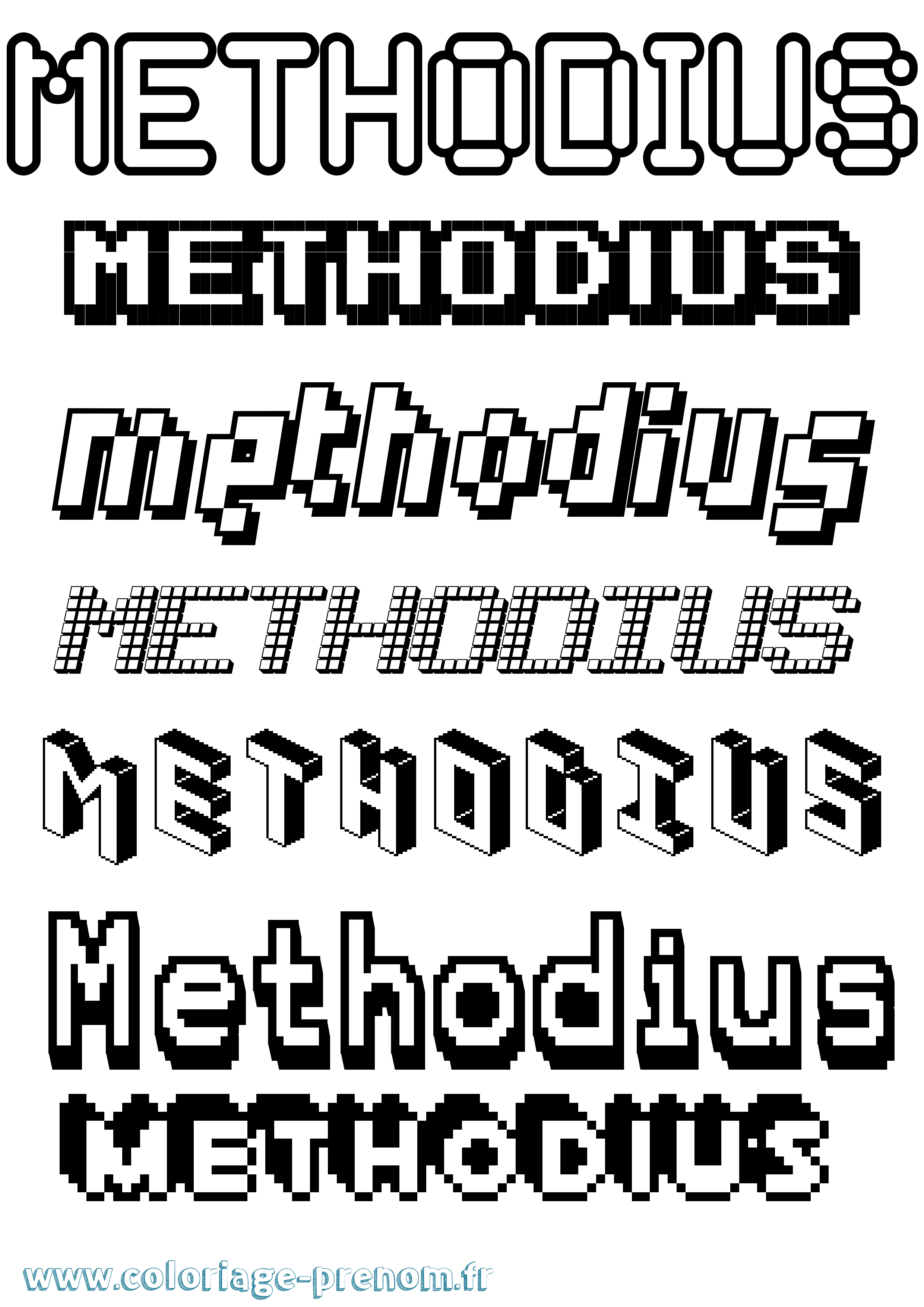 Coloriage Methodius Pixel Coloriage prénom Methodius Pixel