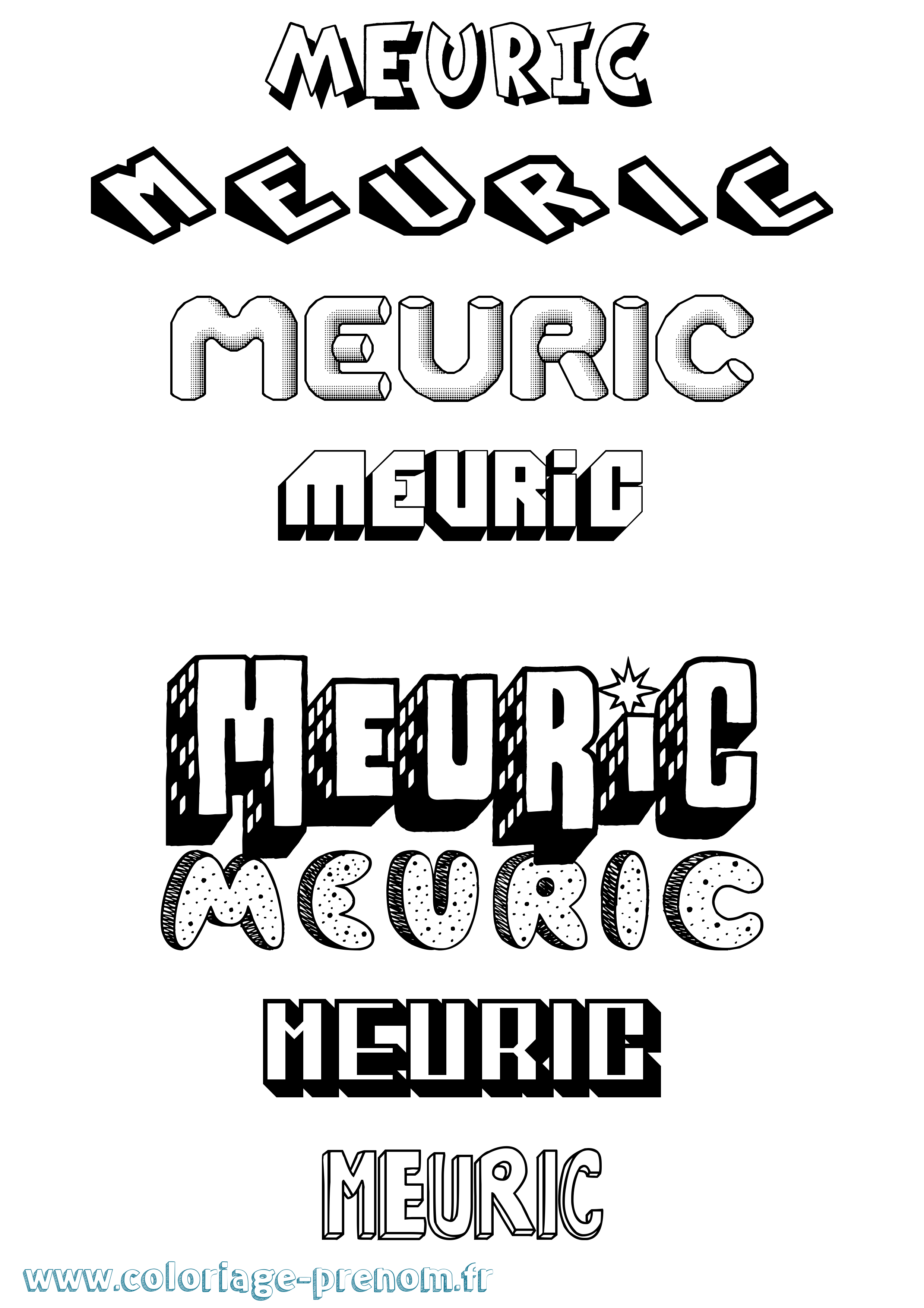 Coloriage Meuric Effet 3D Coloriage prénom Meuric Effet 3D