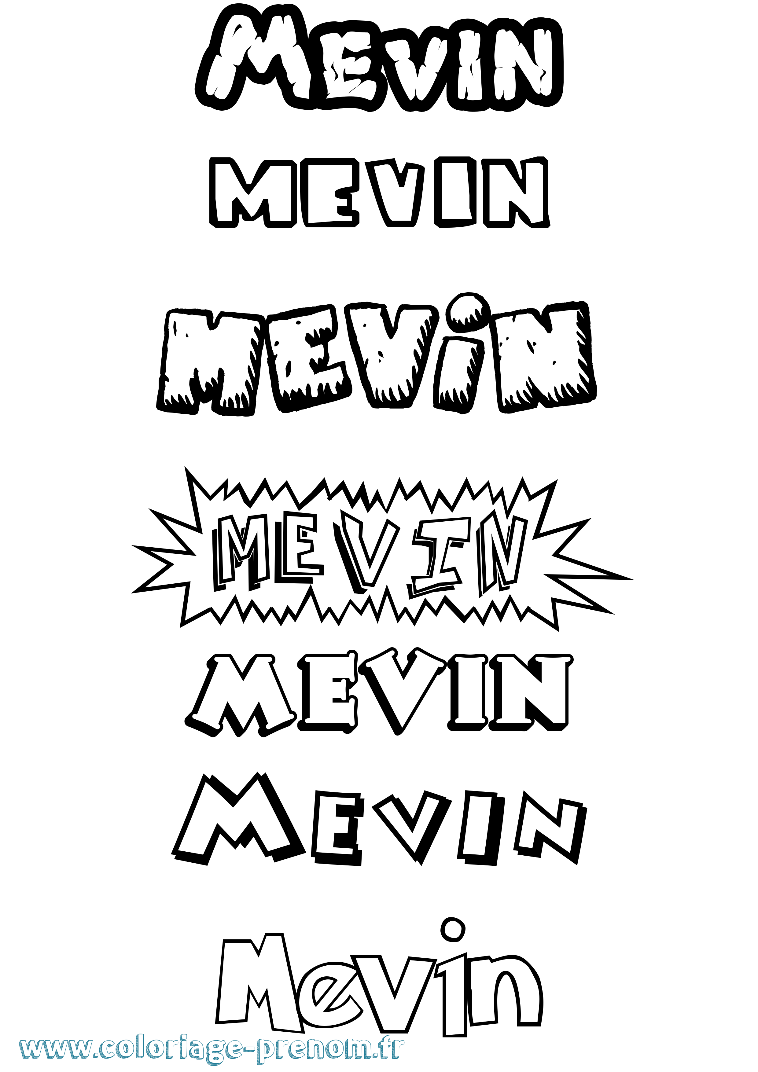 Coloriage Mevin Dessin Animé Coloriage prénom Mevin Dessin Animé