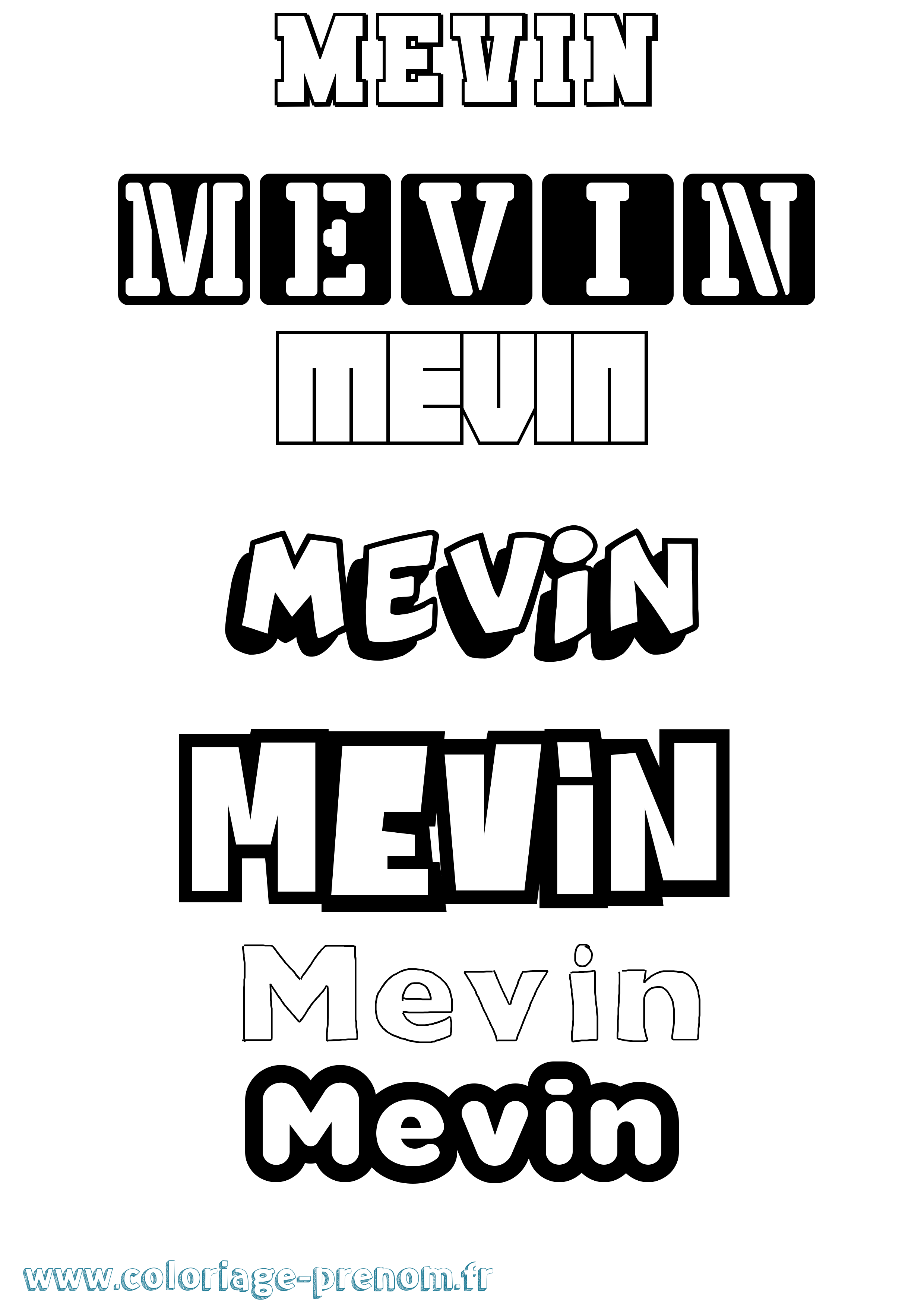 Coloriage Mevin Simple Coloriage prénom Mevin Simple