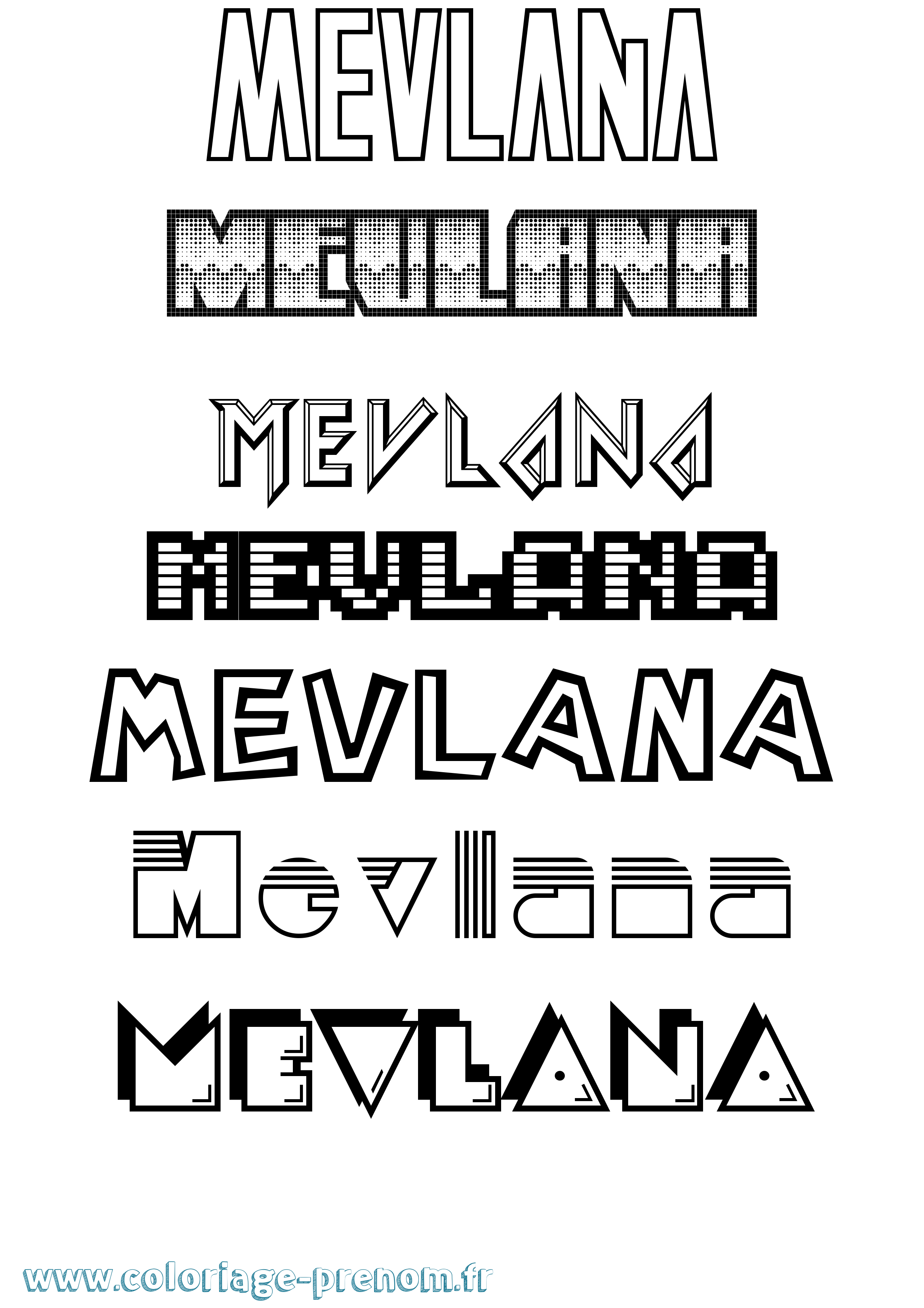 Coloriage Mevlana Jeux Vidéos Coloriage prénom Mevlana Jeux Vidéos