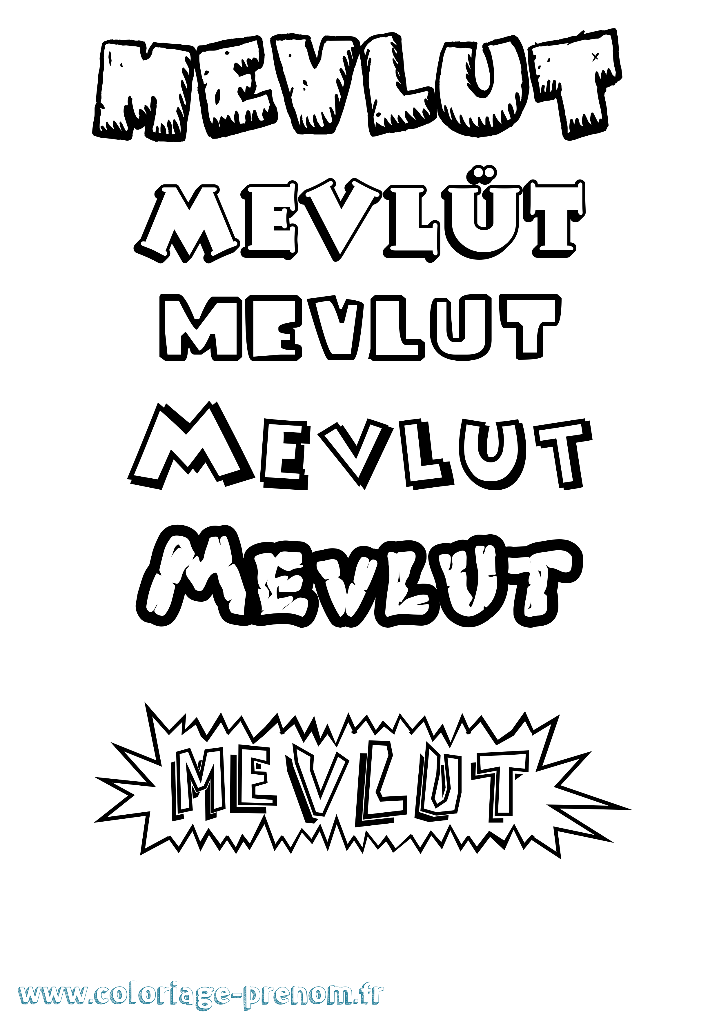 Coloriage Mevlüt Dessin Animé Coloriage prénom Mevlüt Dessin Animé