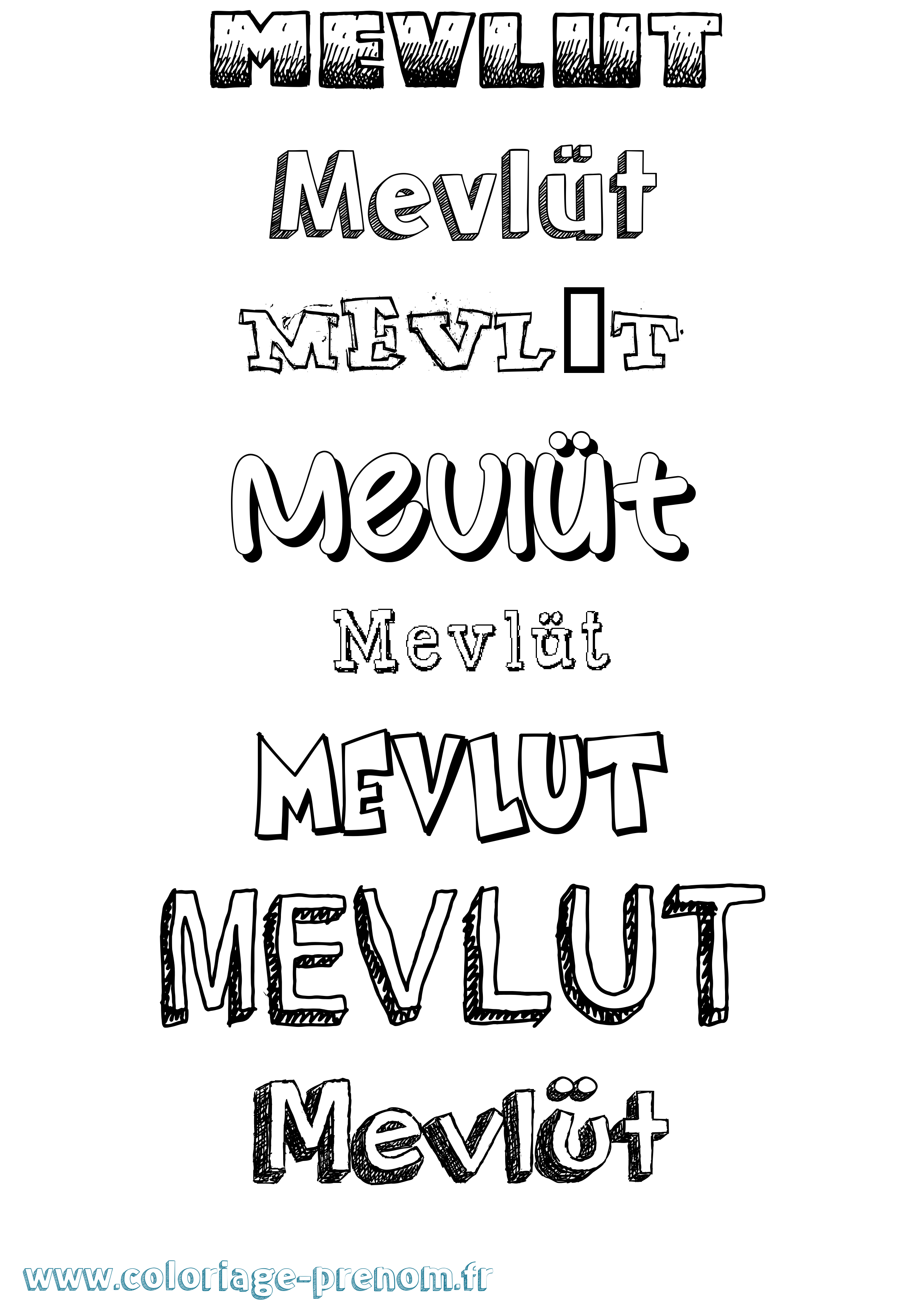 Coloriage Mevlüt Dessiné Coloriage prénom Mevlüt Dessiné