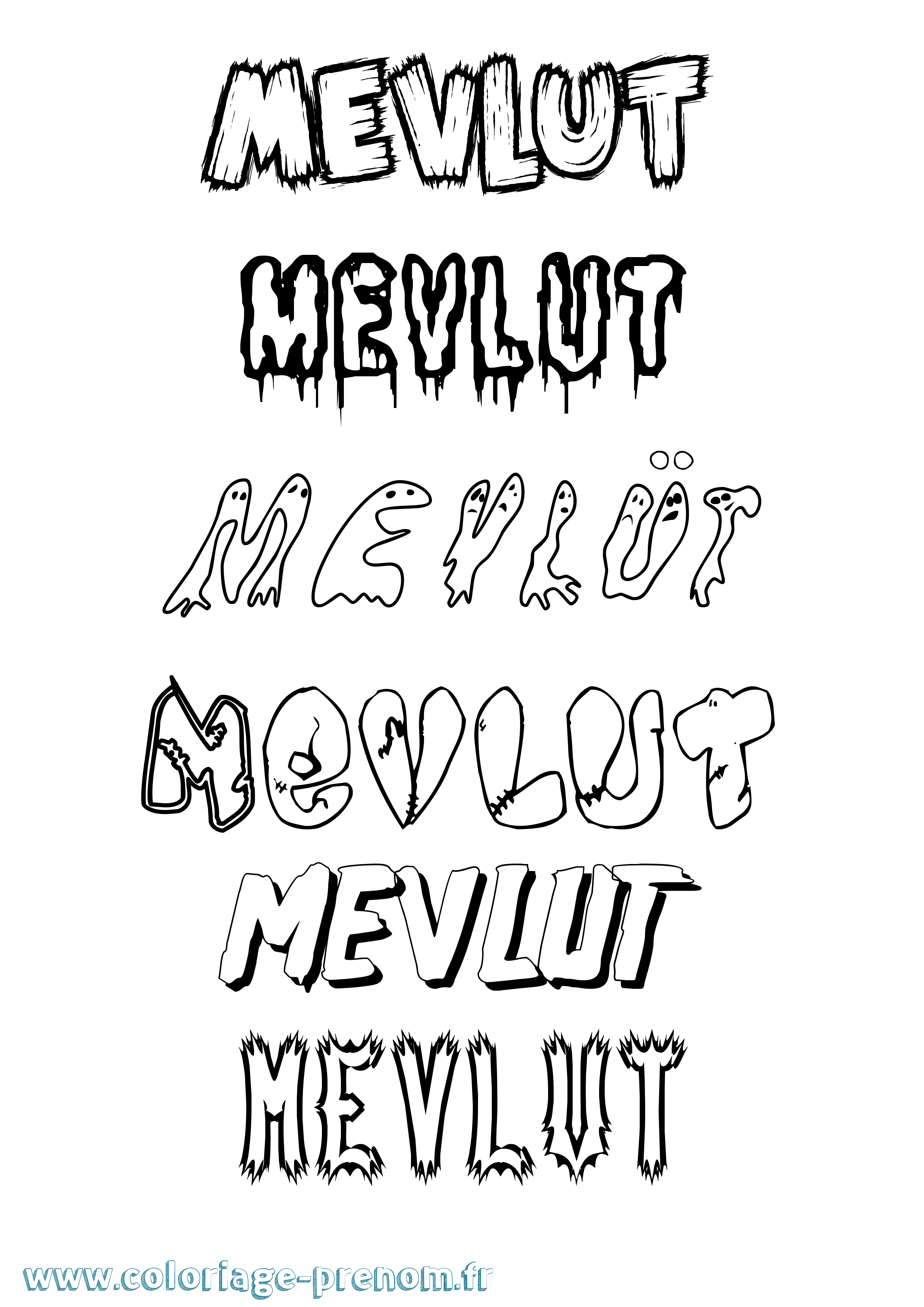 Coloriage Mevlüt Frisson Coloriage prénom Mevlüt Frisson
