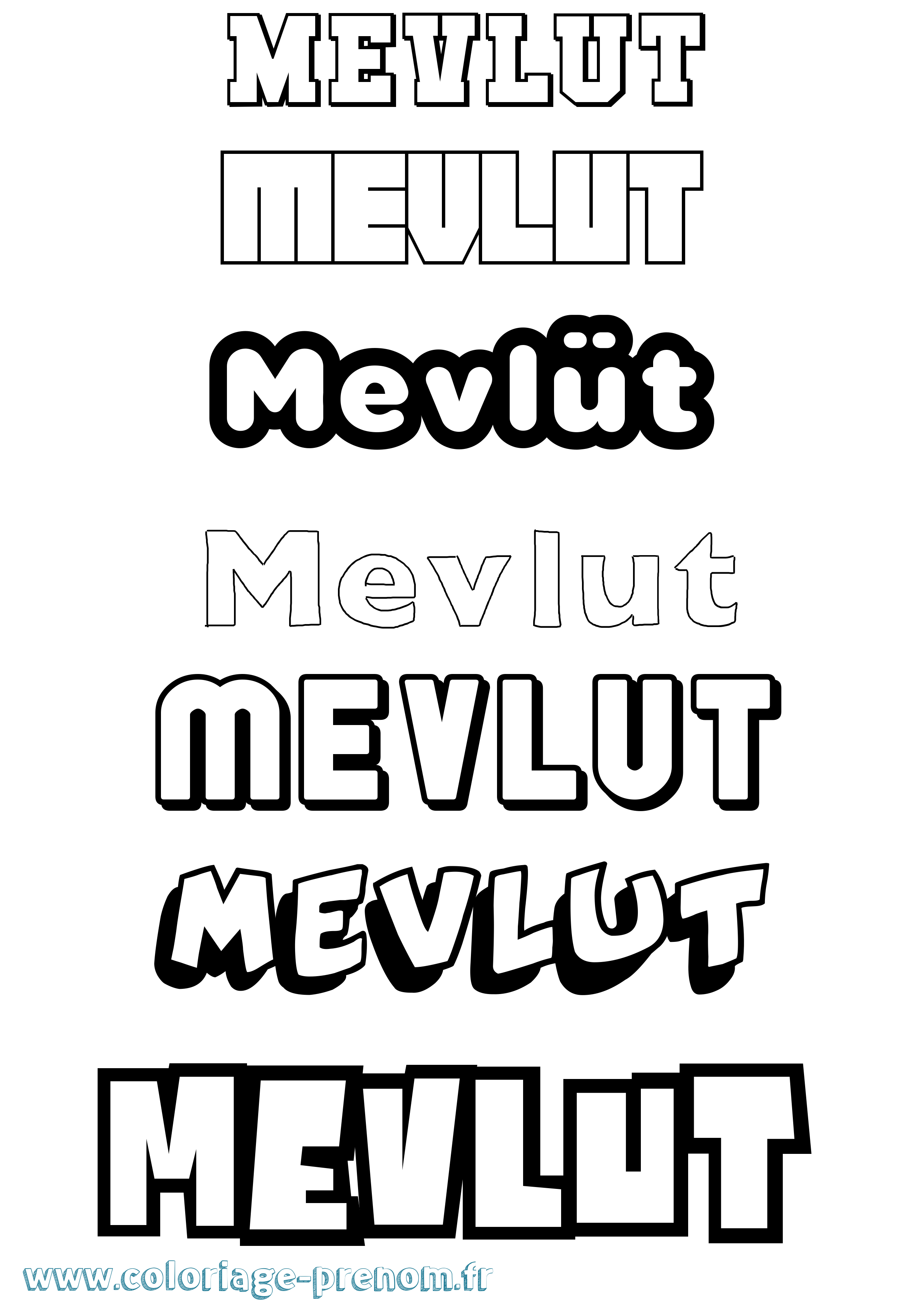 Coloriage Mevlüt Simple Coloriage prénom Mevlüt Simple