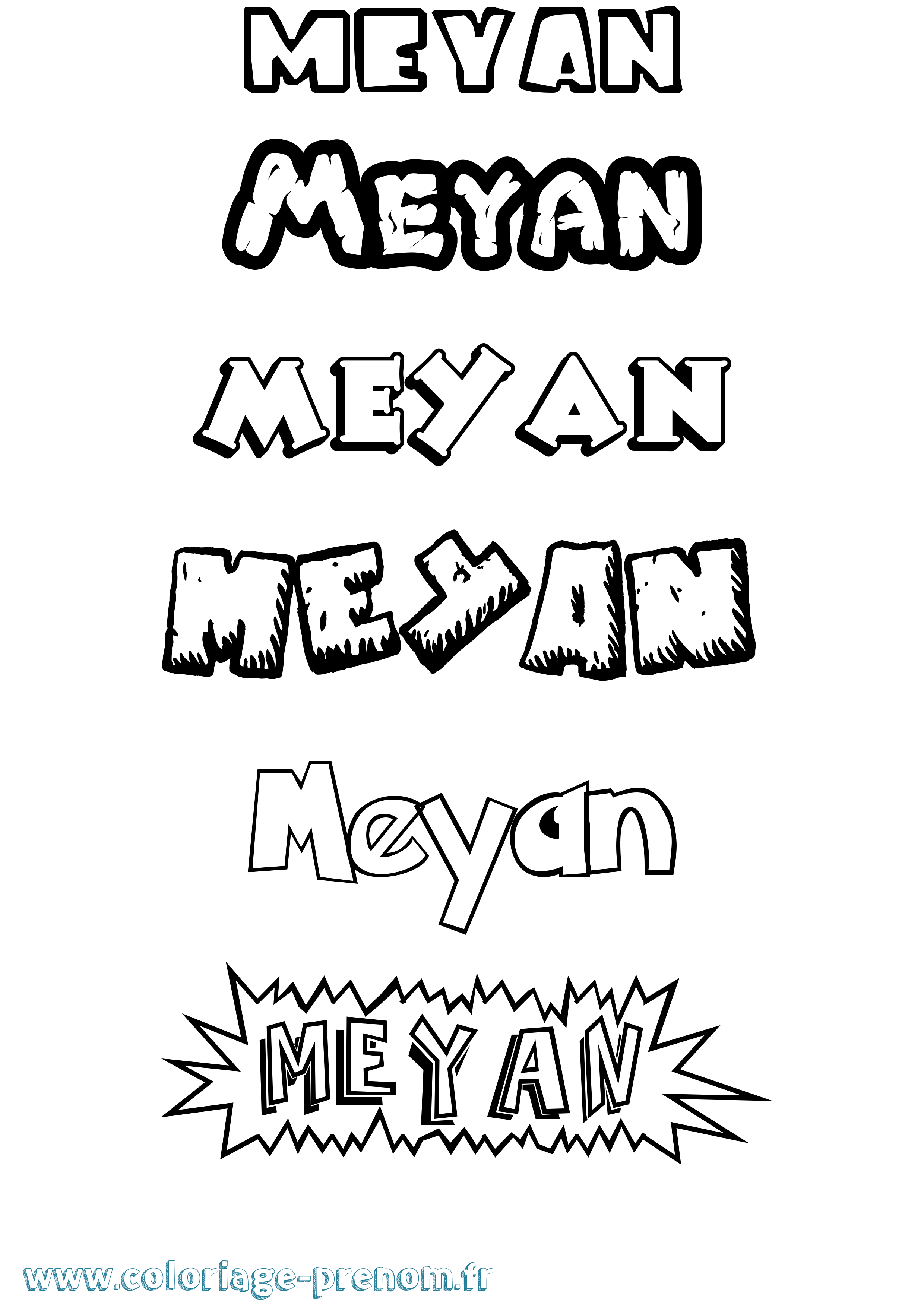 Coloriage Meyan Dessin Animé Coloriage prénom Meyan Dessin Animé