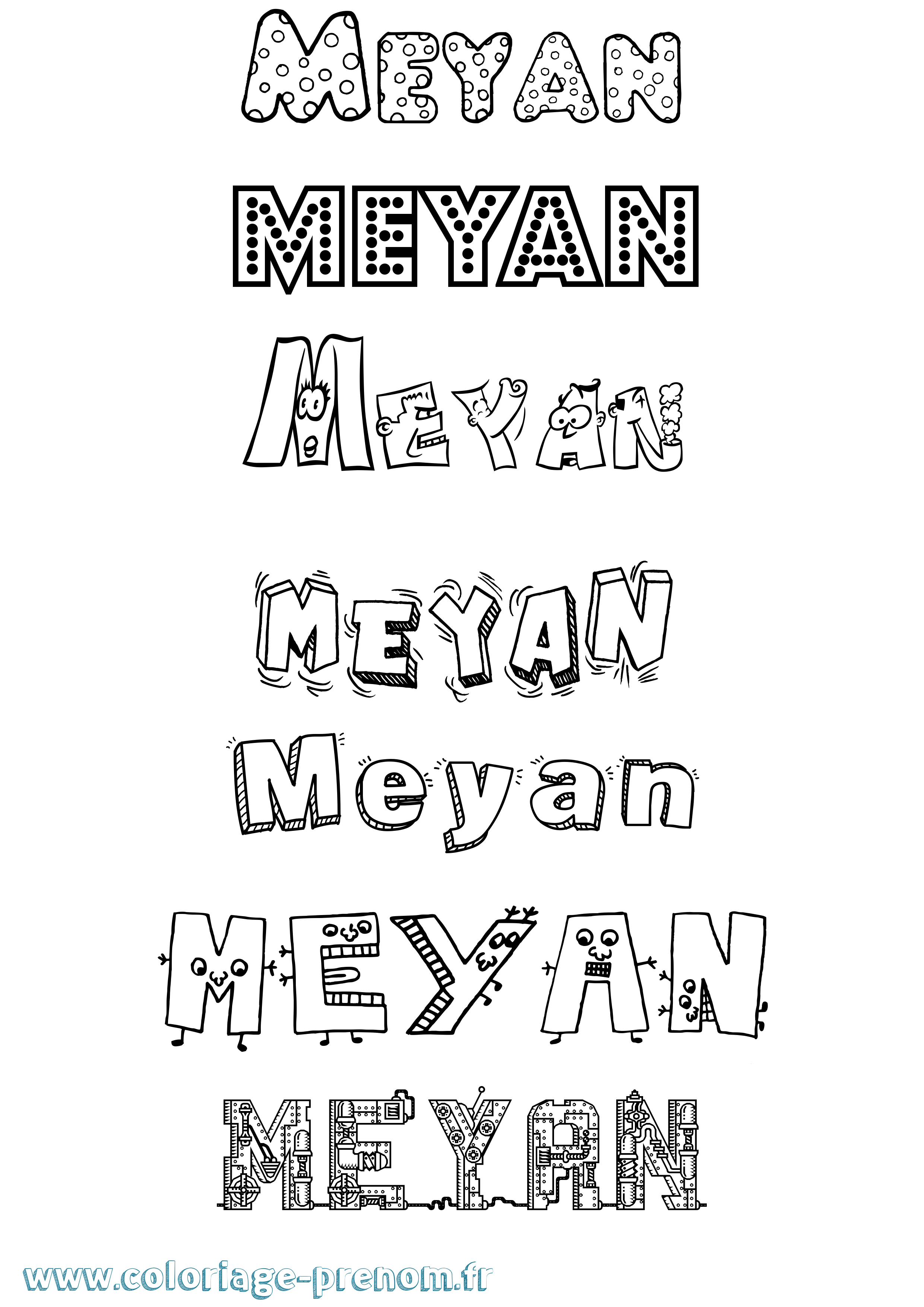 Coloriage Meyan Fun Coloriage prénom Meyan Fun