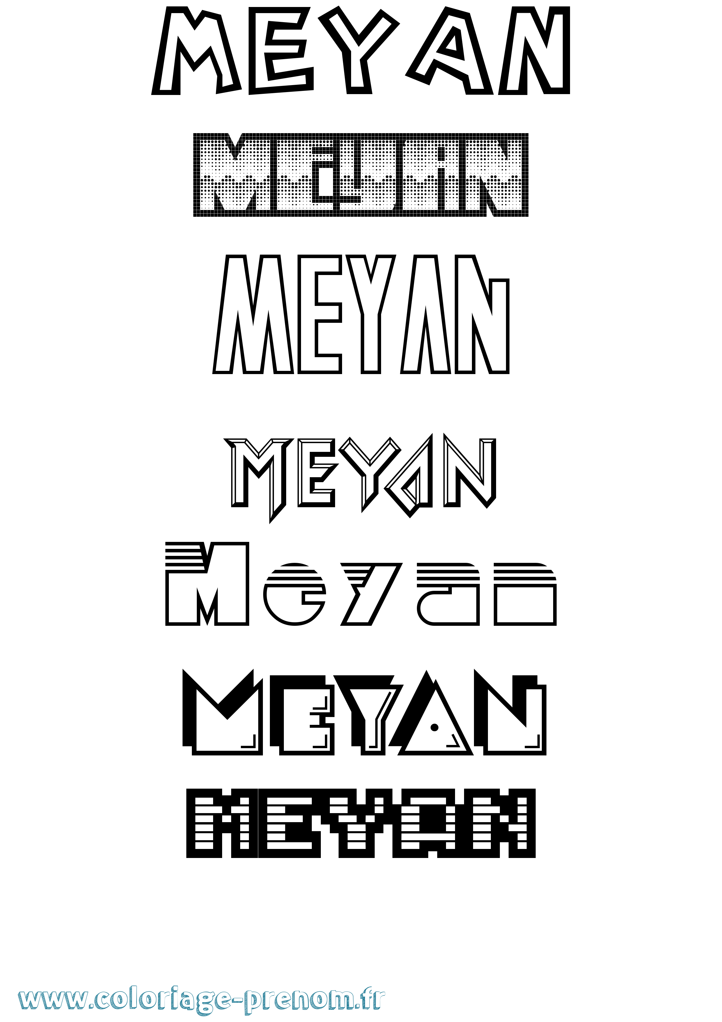 Coloriage Meyan Jeux Vidéos Coloriage prénom Meyan Jeux Vidéos