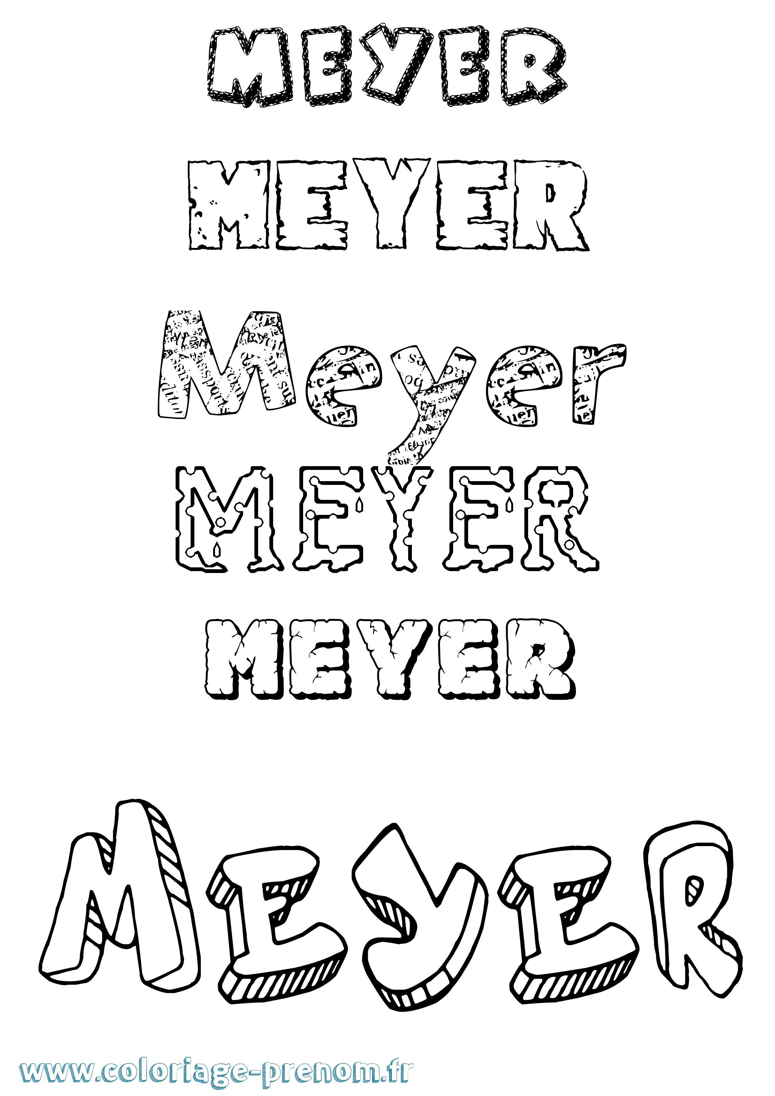 Coloriage Meyer Destructuré Coloriage prénom Meyer Destructuré