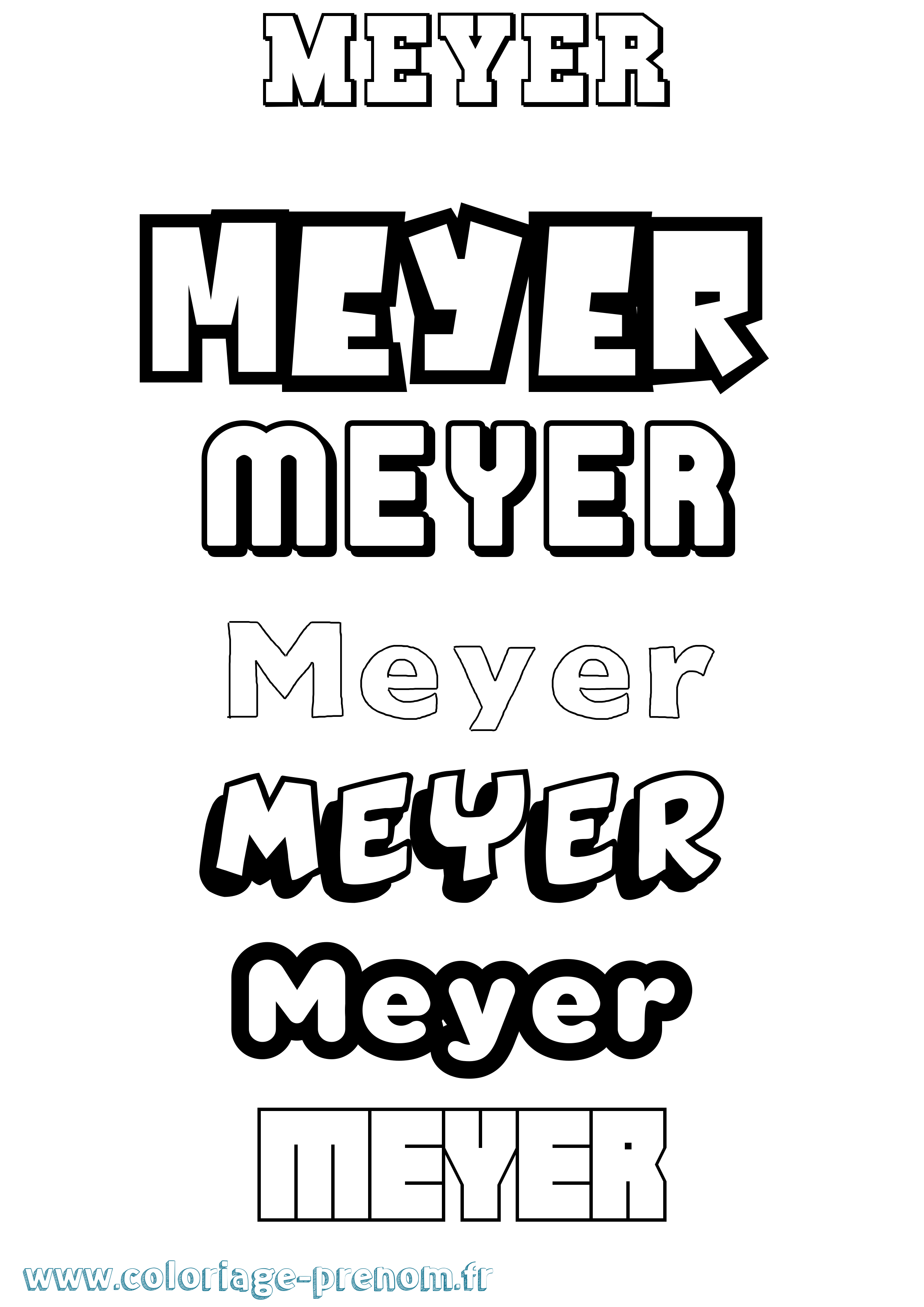Coloriage Meyer Simple Coloriage prénom Meyer Simple