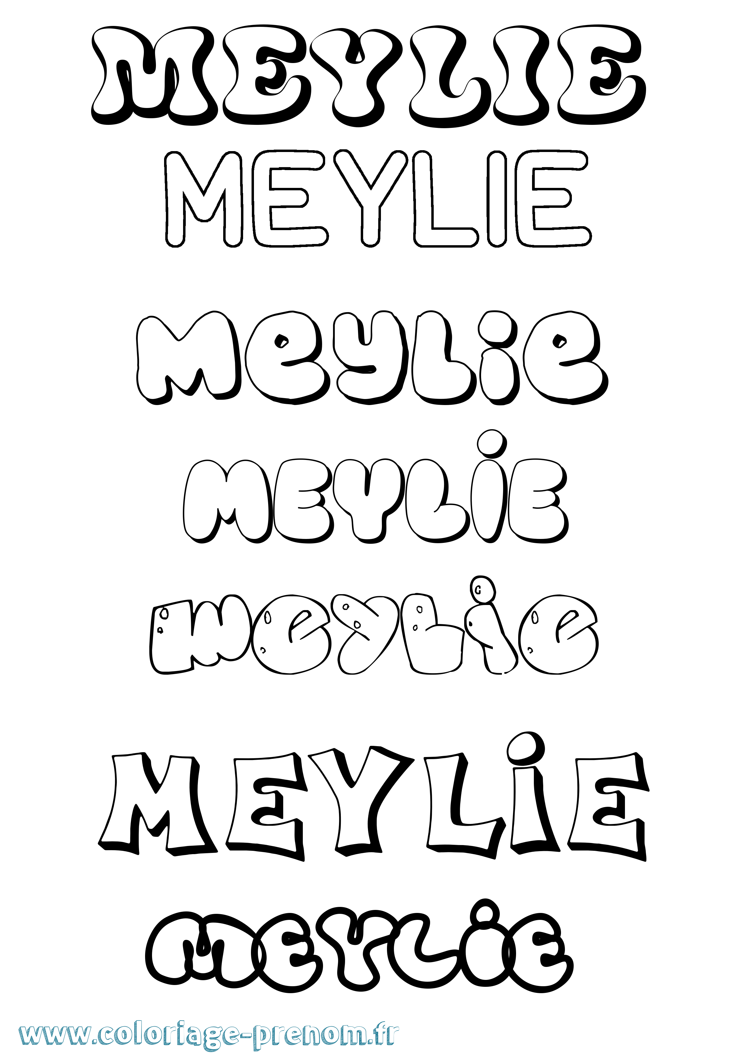 Coloriage Meylie Bubble Coloriage prénom Meylie Bubble
