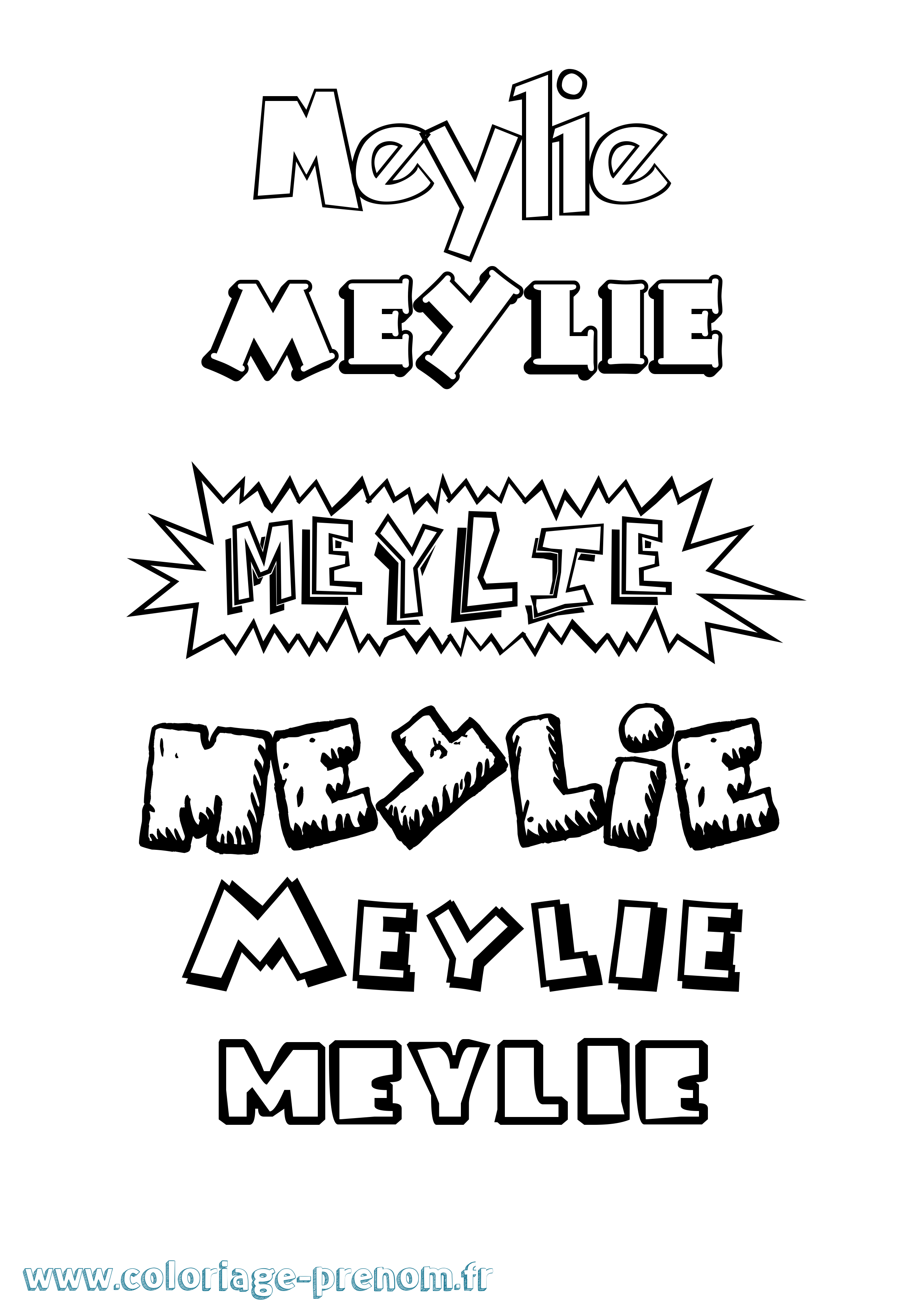 Coloriage Meylie Dessin Animé Coloriage prénom Meylie Dessin Animé