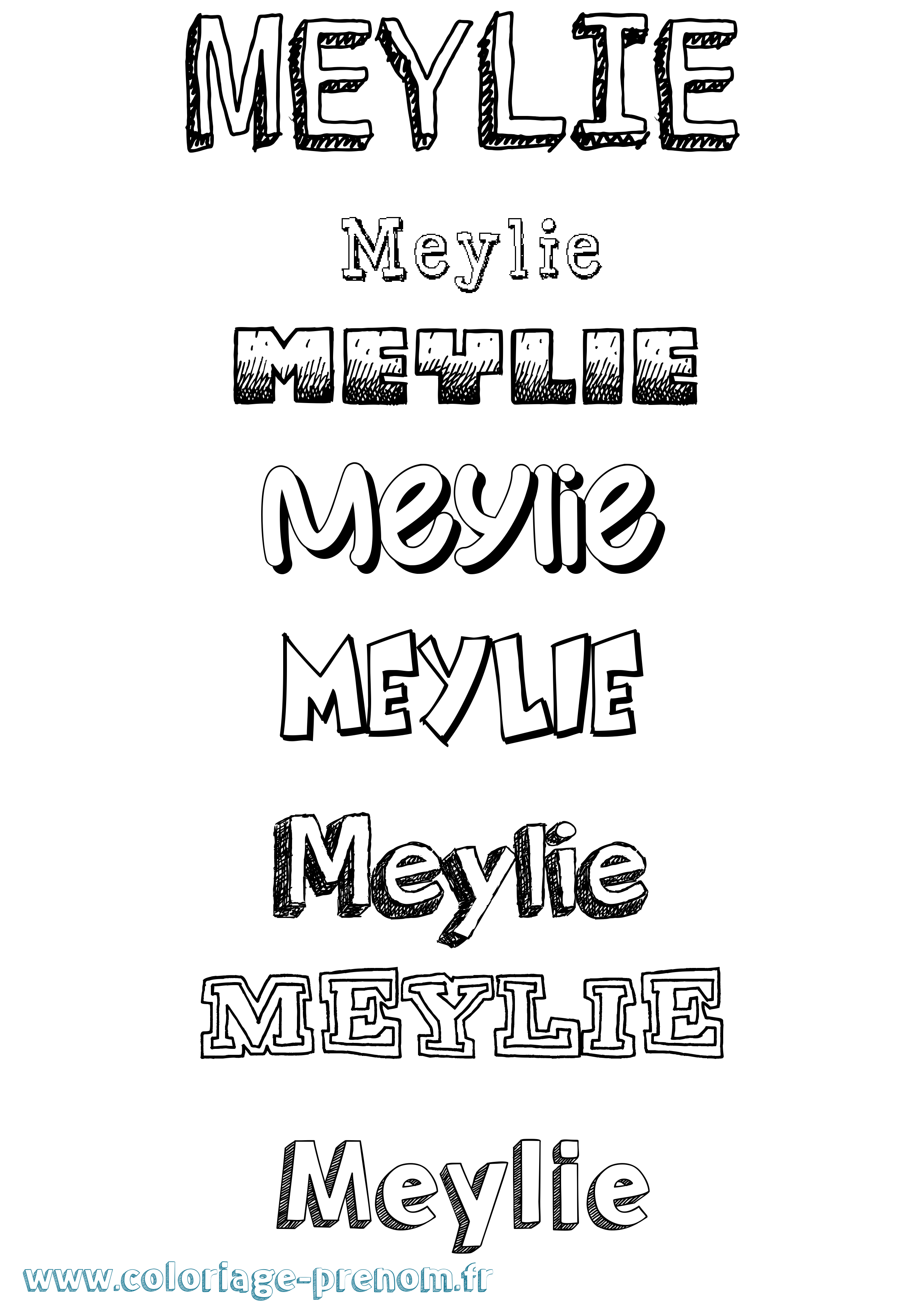 Coloriage Meylie Dessiné Coloriage prénom Meylie Dessiné